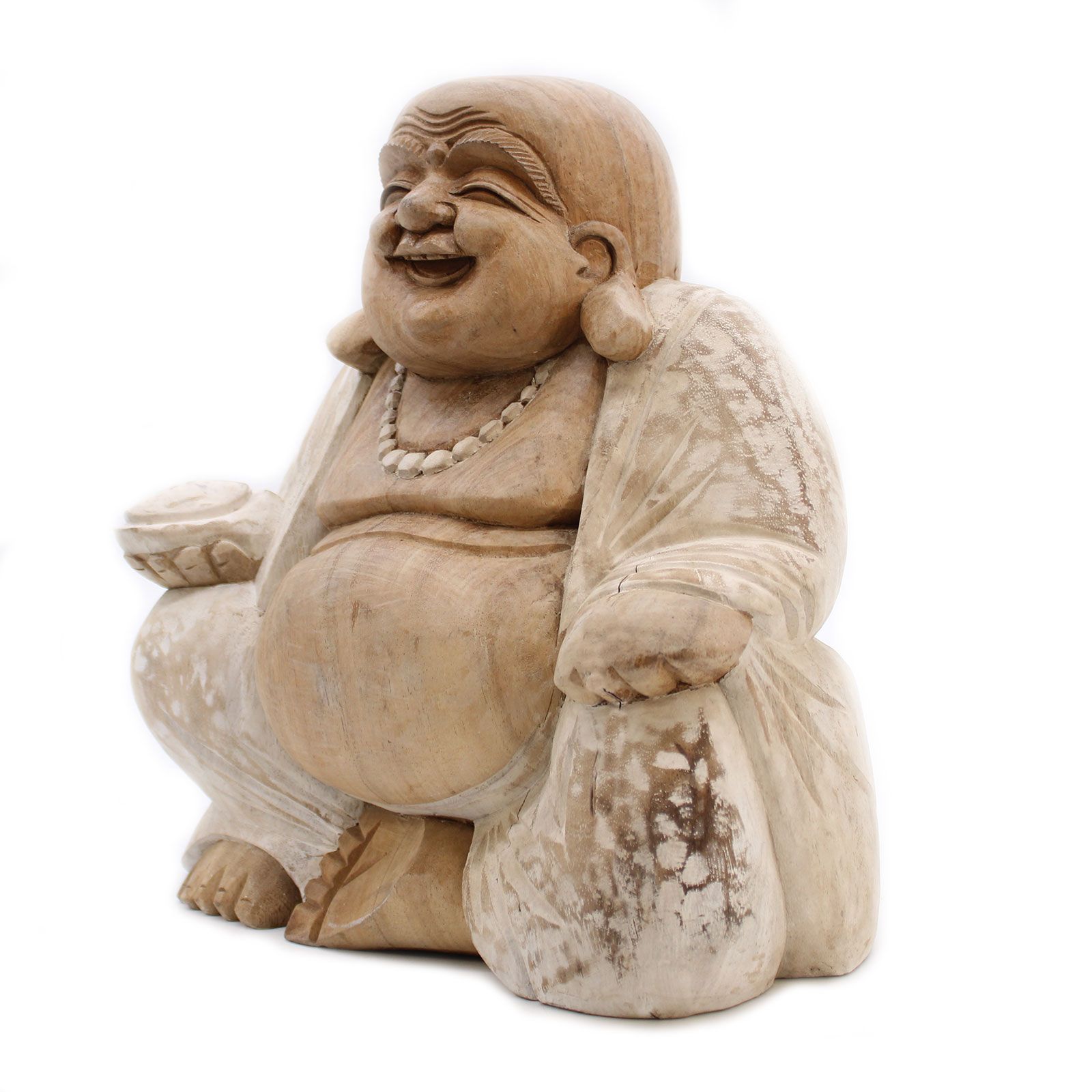 Buda Feliz - Blanqueado 30cm - Imagen 7