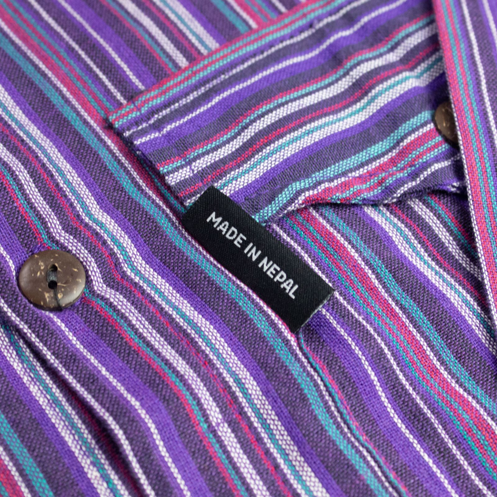 Nomad Sari Camisa de Abuelo - Negro Púrpura - Grande - Imagen 10