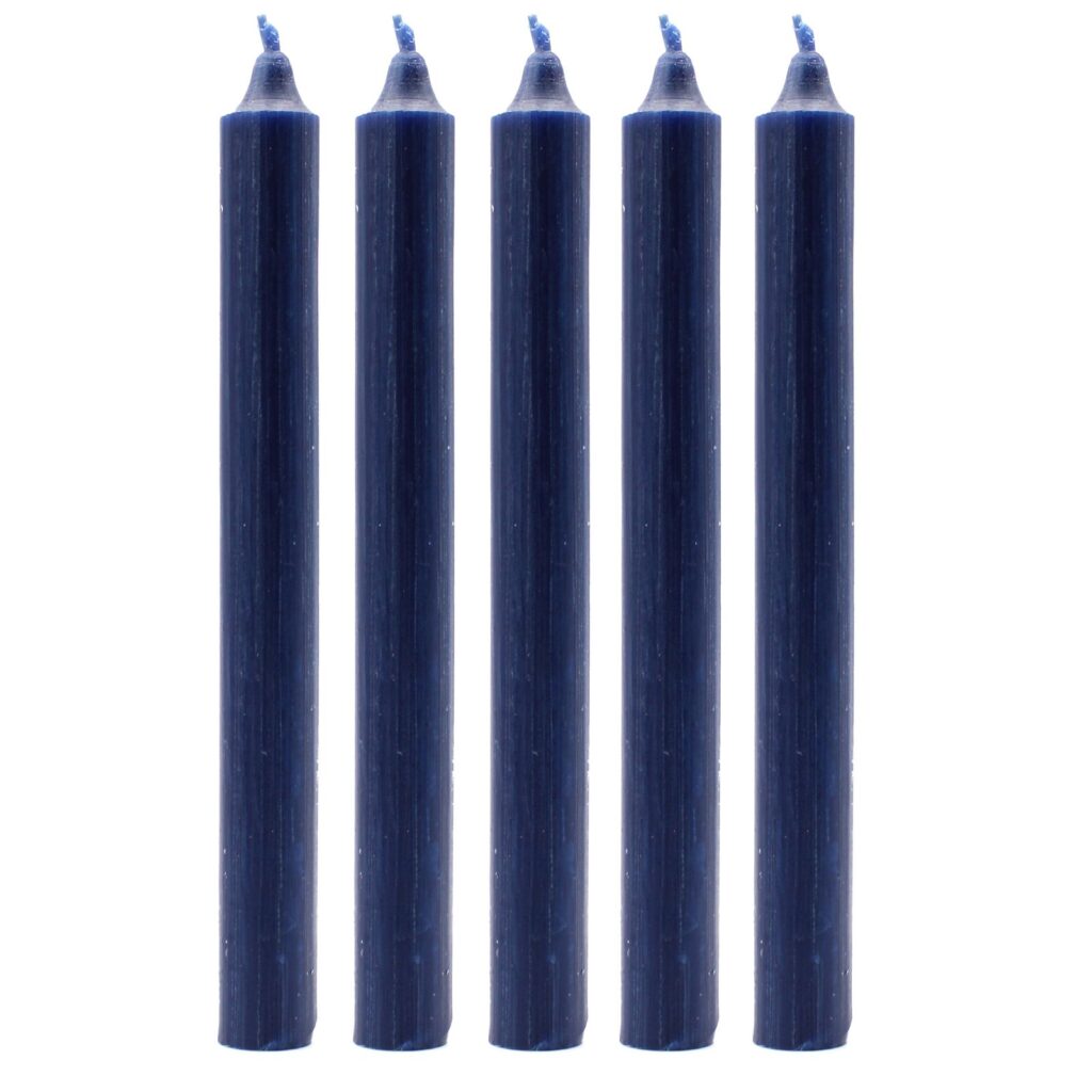 Velas a granel color sólido – azul marino rústico - Paquete de 10