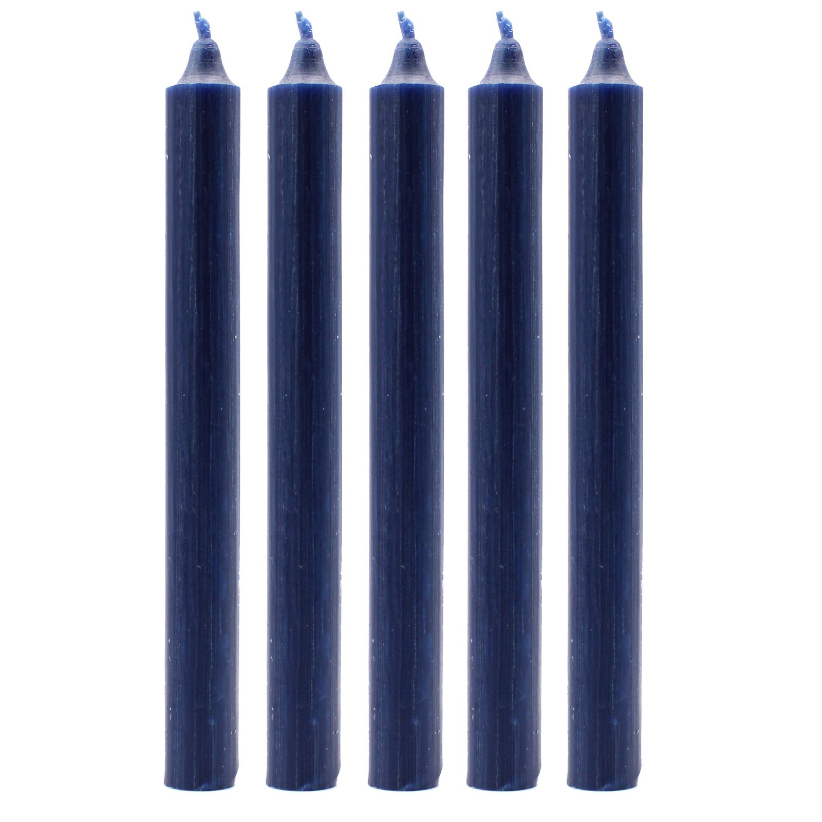 Velas a granel color sólido – azul marino rústico - Paquete de 10