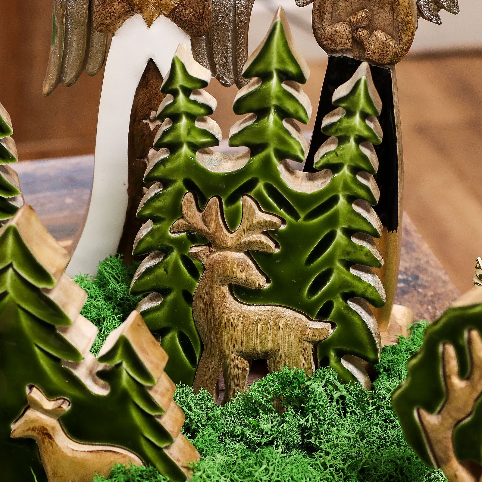 Perdido en el bosque - Ciervo en el bosque 3D Decoración de madera - 25x15cm - Imagen 5