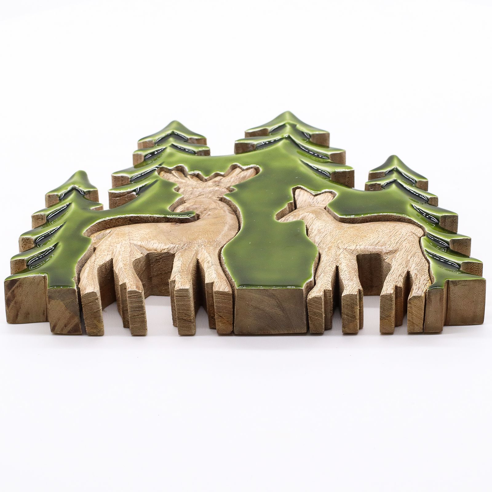 Perdido en el bosque - Dos ciervos en el bosque Decoración de madera 3D - 18x23cm - Imagen 10