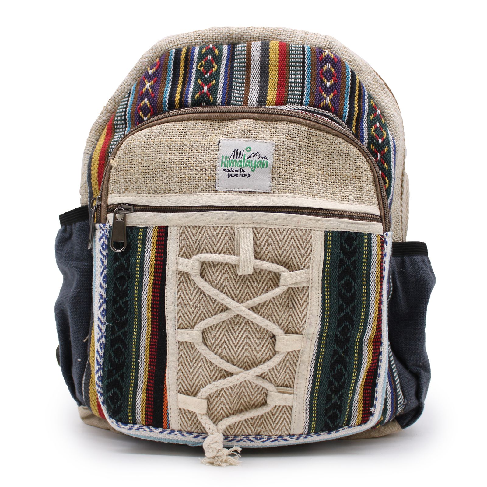 Mochila pequeña de cáñamo - Estilo cuerda y bolsillos - Imagen 3