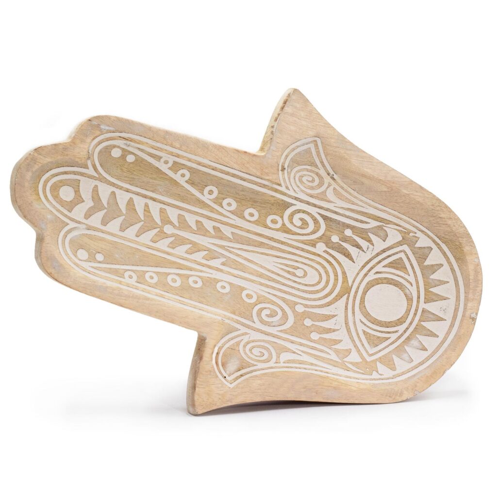 Bandeja larga 30x20.5x2.5cm - Hamsa Blanco