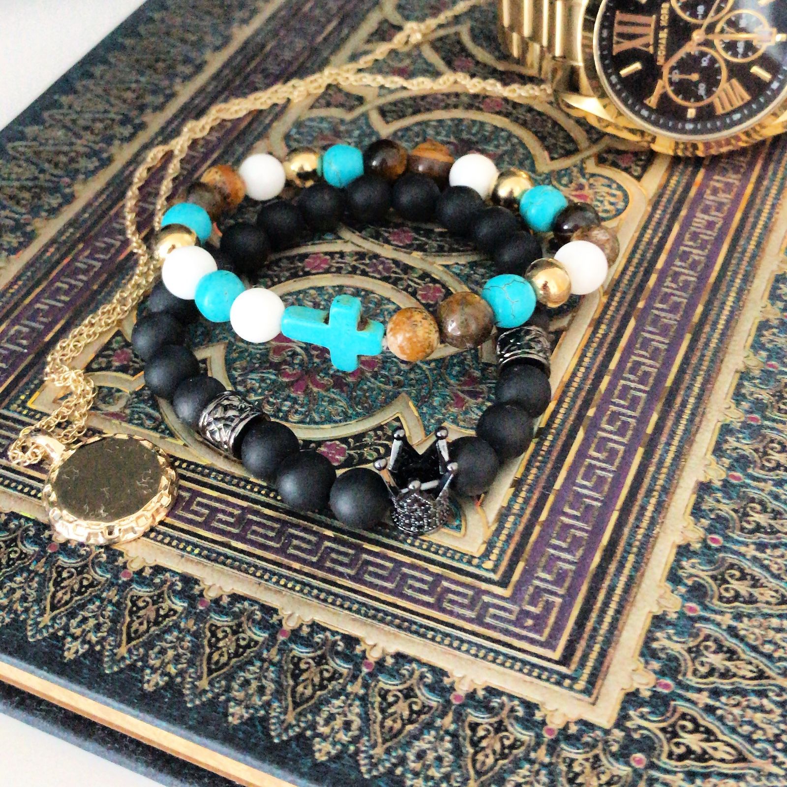 Tigre dorado / Ojo de tigre - Pulsera de piedras preciosas - Imagen 2