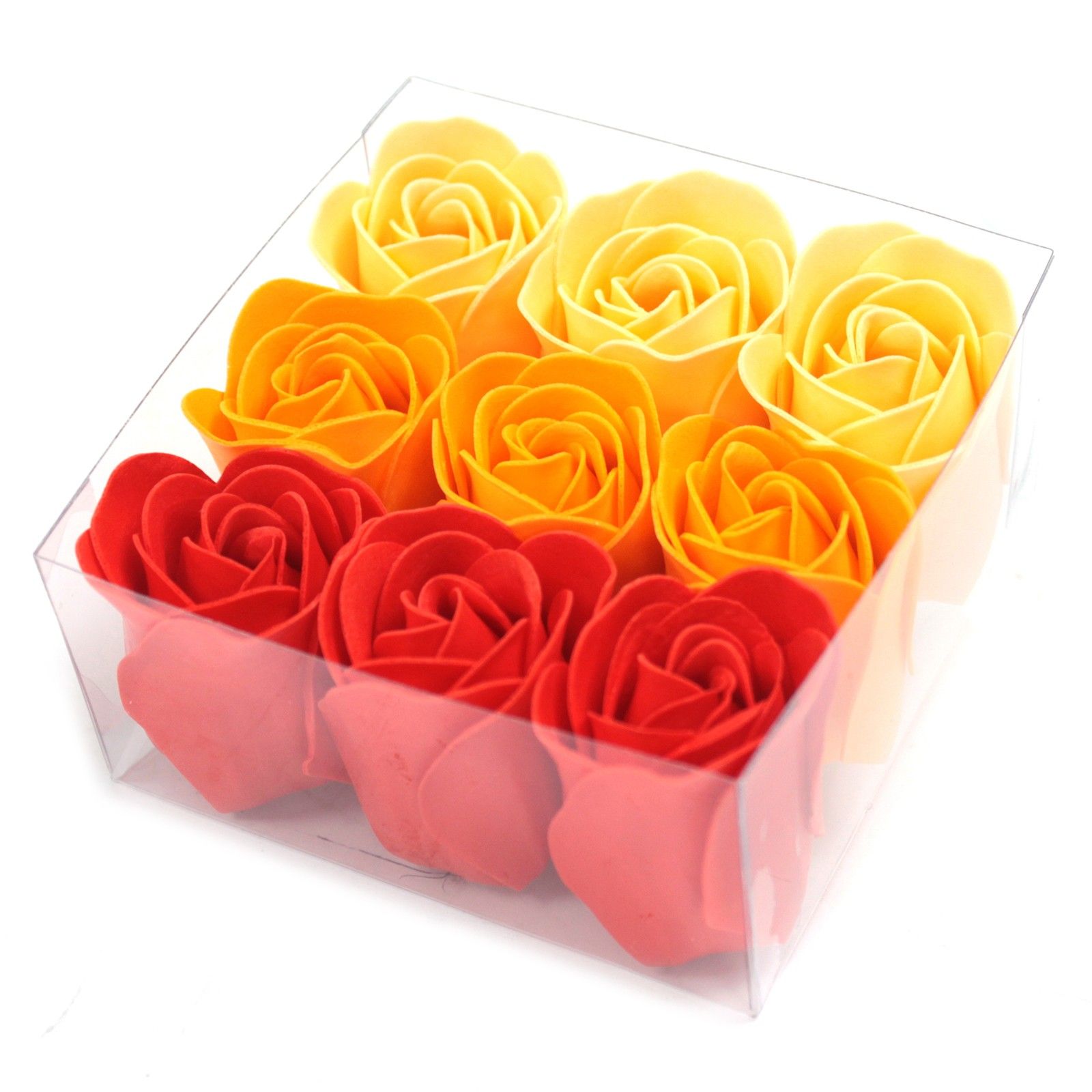 Set de 9 flores de Jabón - rosas melocotón - Imagen 3