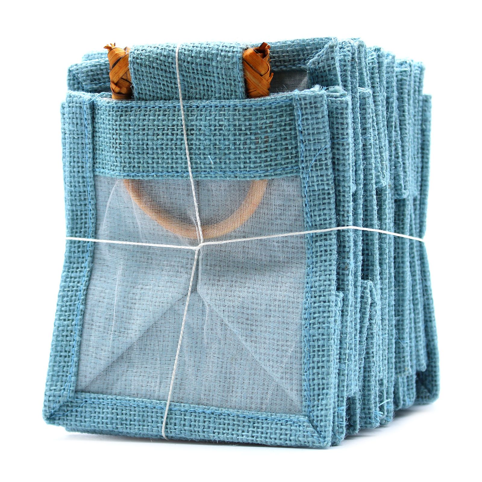 Bolsa de regalo con ventana de algodón y yute puro - 1 Venana - Imagen 4
