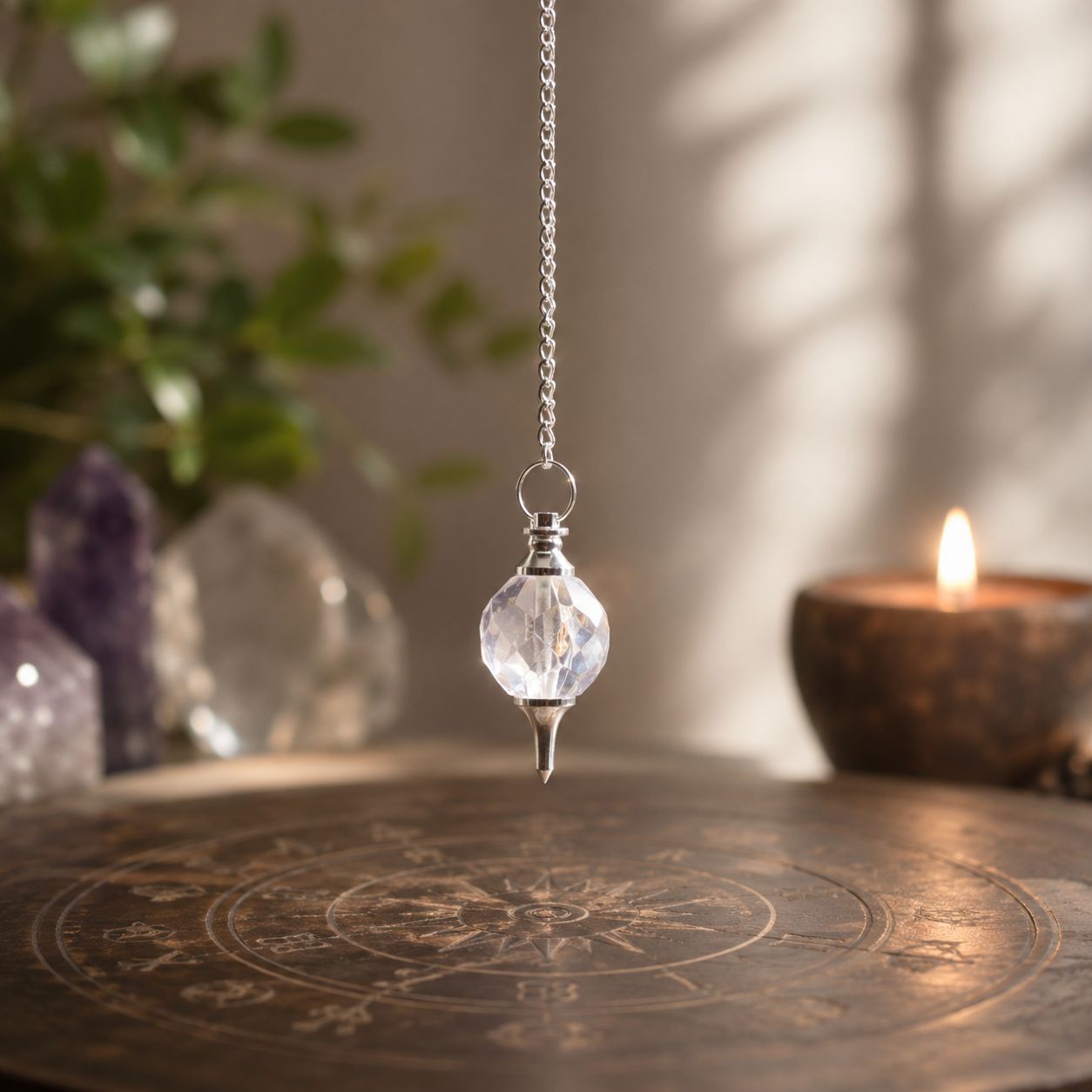 Facted Gemstone Pendulum - Rock Quartz - Imagen 3