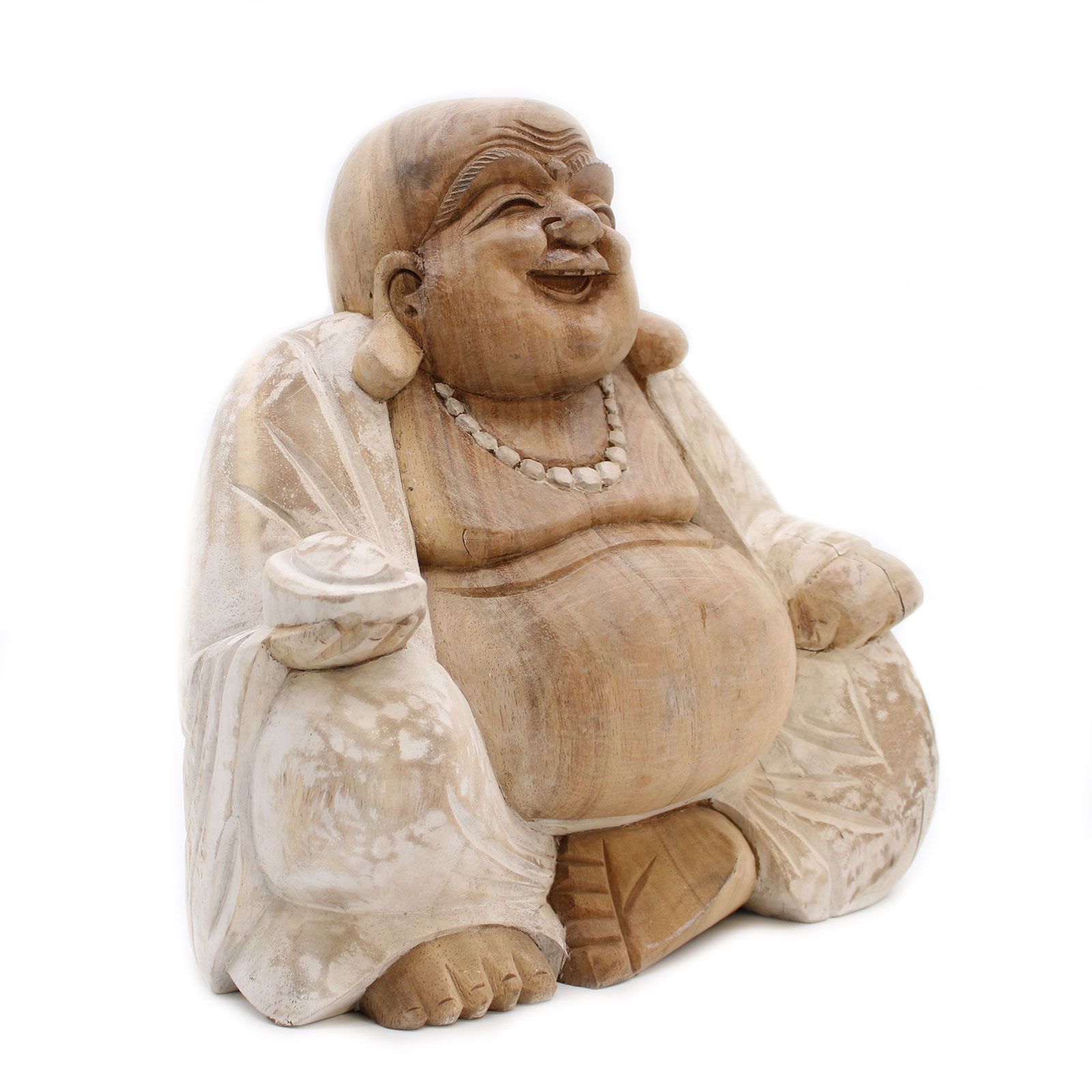 Buda Feliz - Blanqueado 30cm - Imagen 6