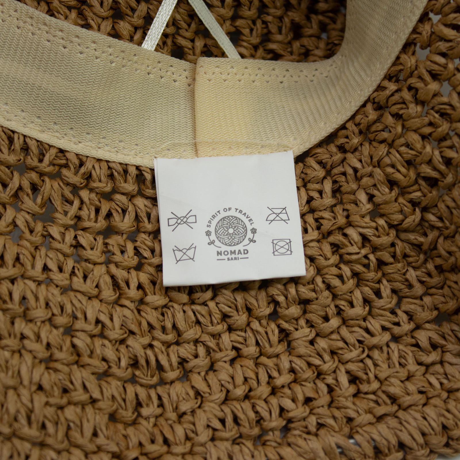 Nomad Sari Sombrero de Paja con Ala Flexible para Sol - Café y Daiseys - Imagen 6