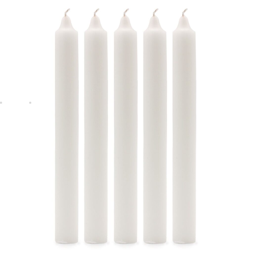Velas a Granel de Color Sólido - Blanco Rústico - Paquete de 10