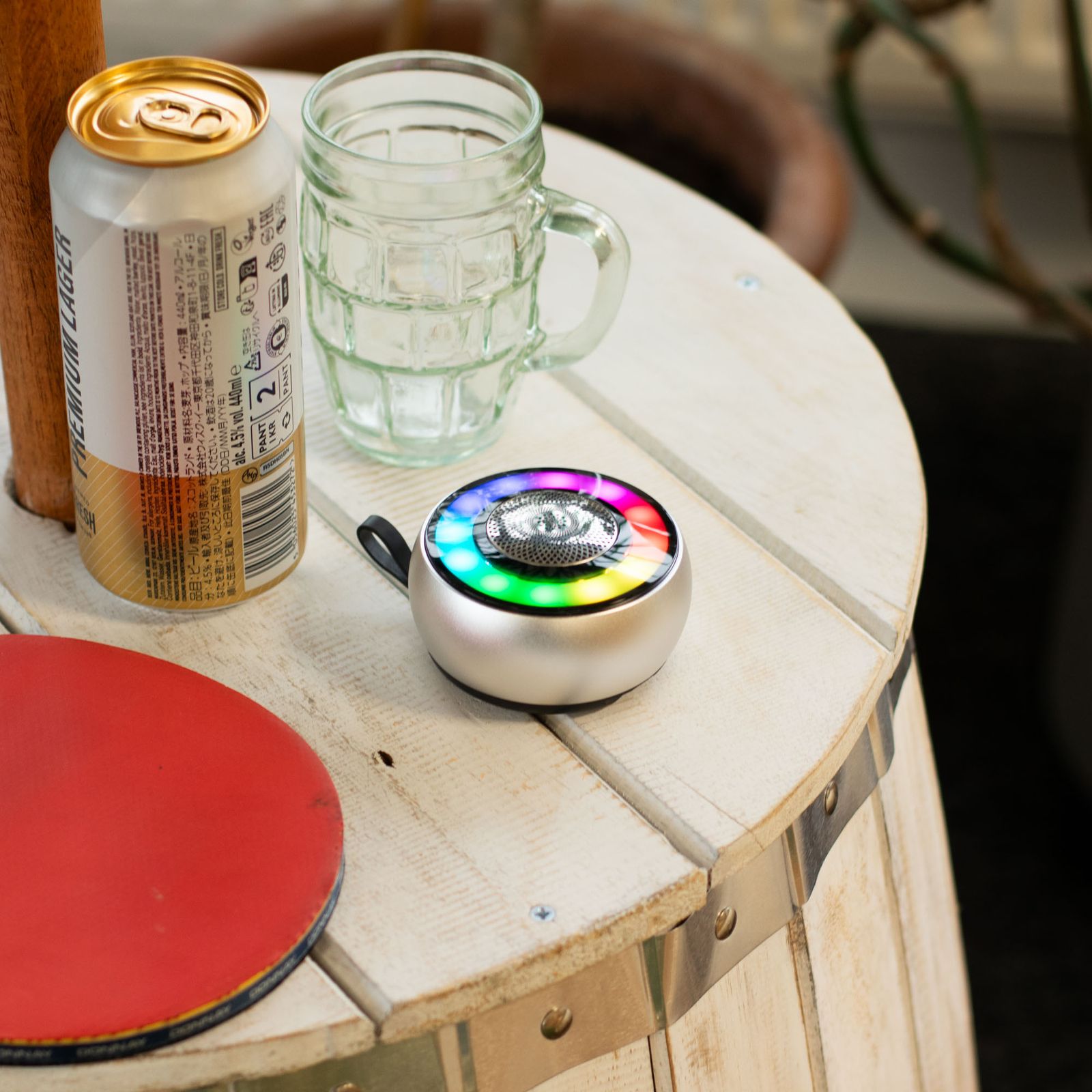 Altavoz mini plateado con efecto de iluminación Mandela - Imagen 2
