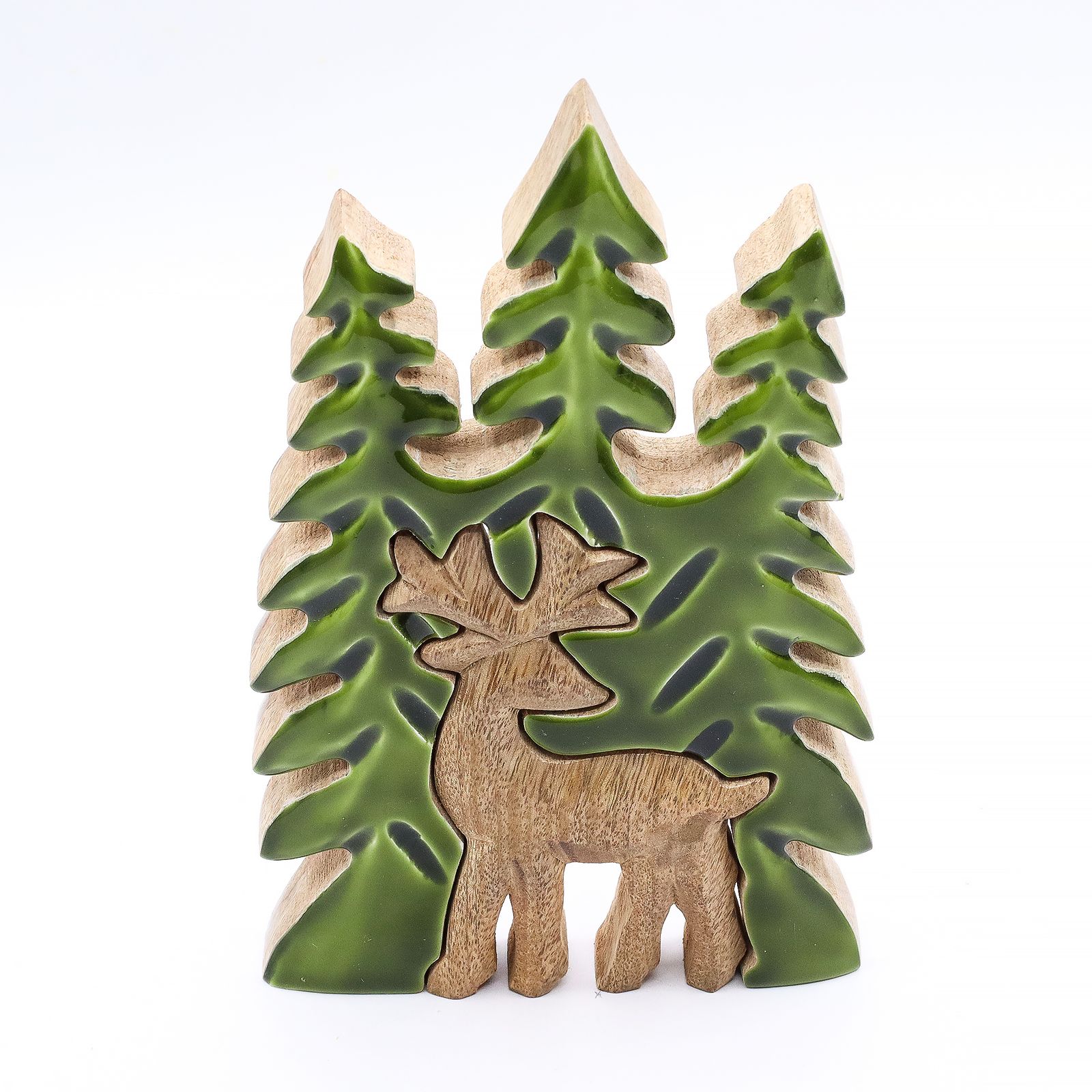 Perdido en el bosque - Ciervo en el bosque 3D Decoración de madera - 25x15cm - Imagen 6