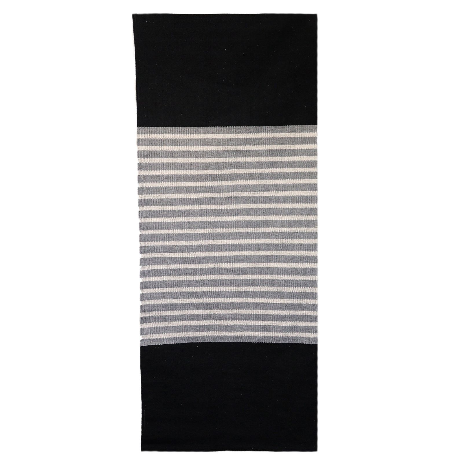 Alfombra India de Algodón - 70x170cm - Negro / Gris - Imagen 5