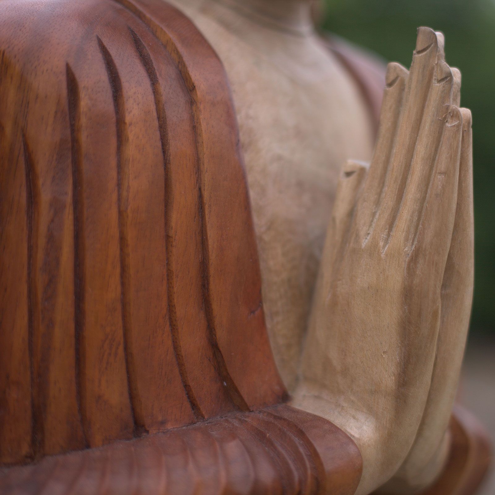 Estatua de Buda Tallada a Mano - 60cm Dos Manos - Imagen 6