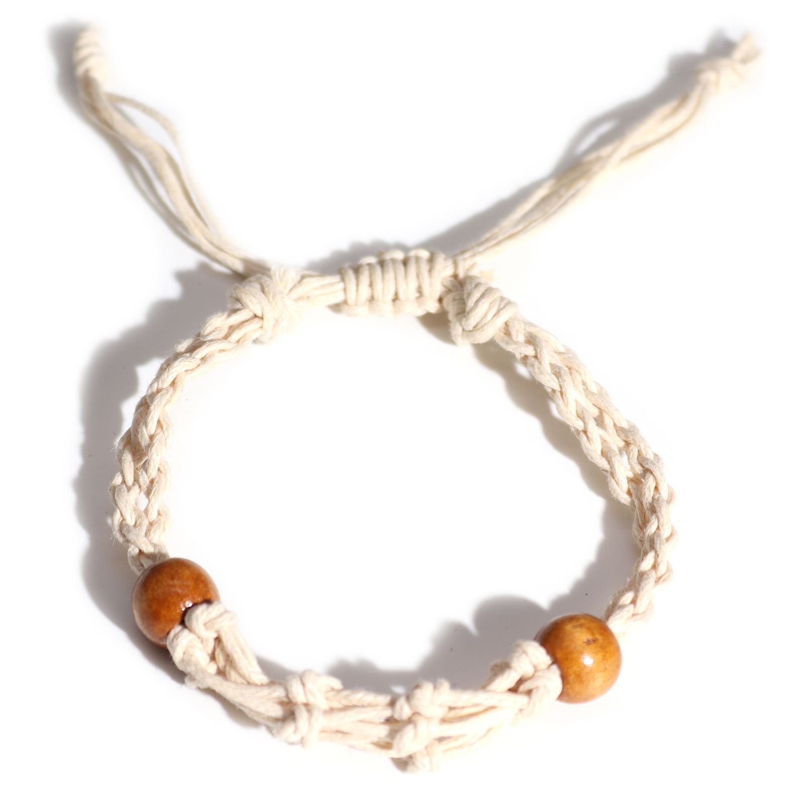 Pulsera de Macrame para Piedras Preciosas 20-28cm - Natural - Imagen 4