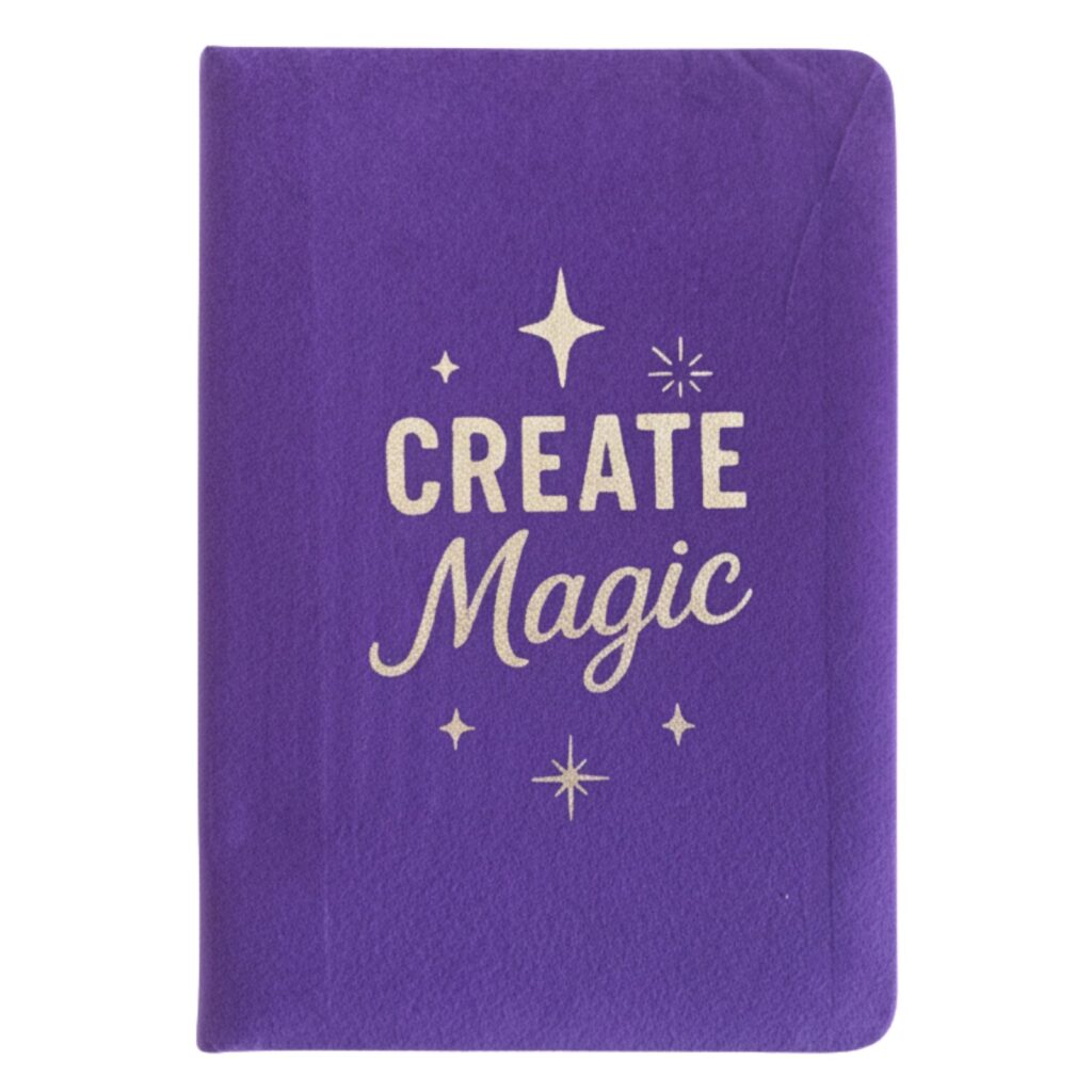 Cuaderno de terciopelo morado - 80 páginas - Crea magia