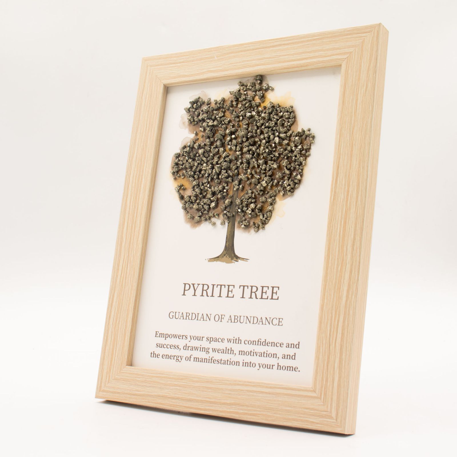 Cuadro de piedra preciosa - Árbol de la Vida - pirita (20x14,7x1 cm) - Imagen 3
