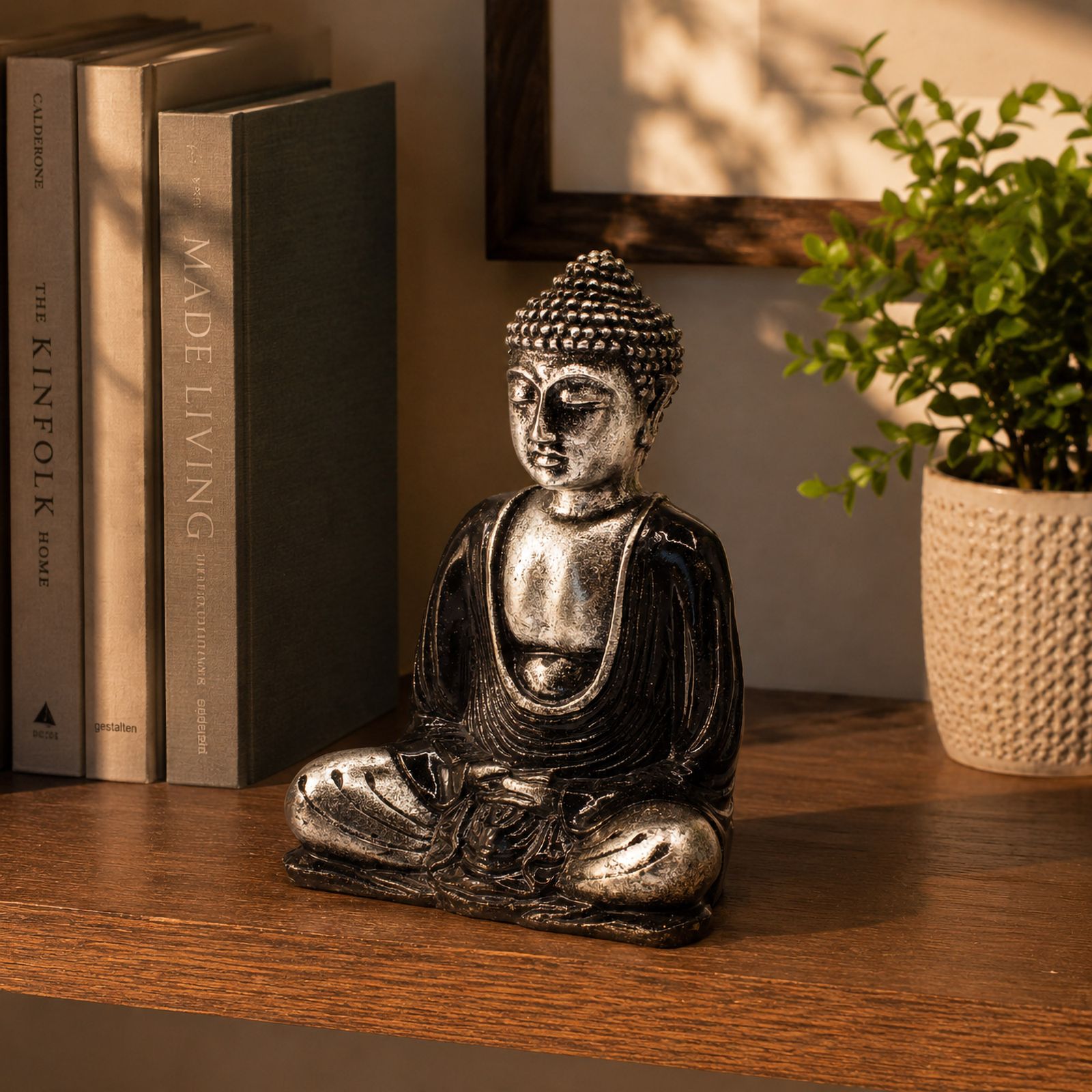 Buddha Gris y Negro - Med - Imagen 2