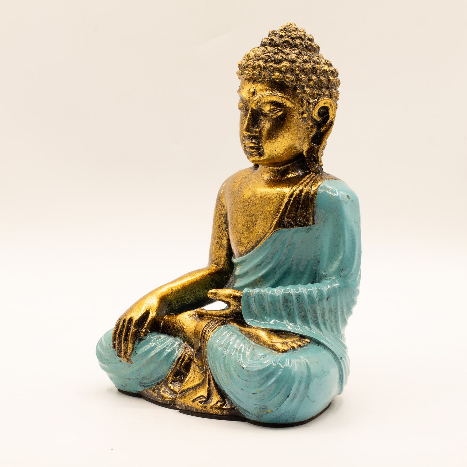 Verde Azulado y Dorado Buddha - Lrg - Imagen 2