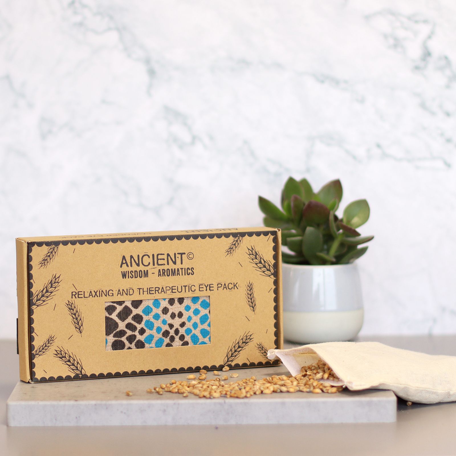 Almohada para los ojos de algodón natural lavanda y juco en caja de regalo - Víbora azul - Imagen 3