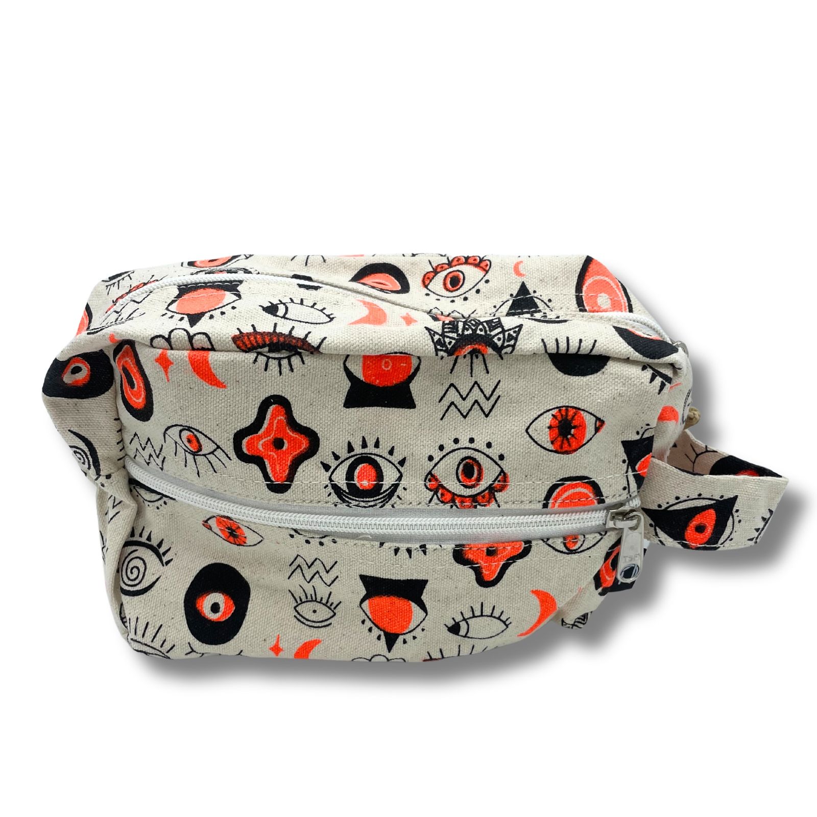 Bolsa de Aseo Pequeña de Lona de Algodón con Estampado de Ojos Múltiples - Imagen 2