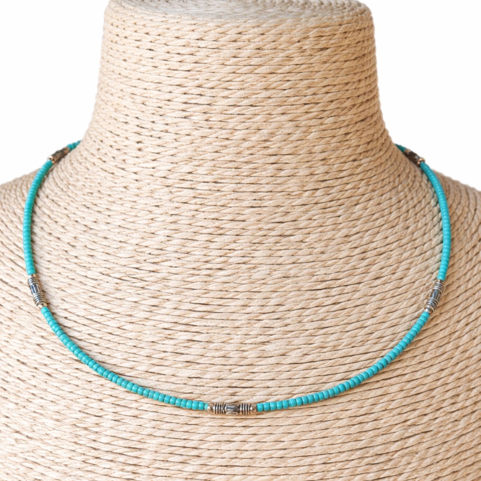 Collar nepalí de gemas extrafinas - Turquesa y lágrima - Imagen 2