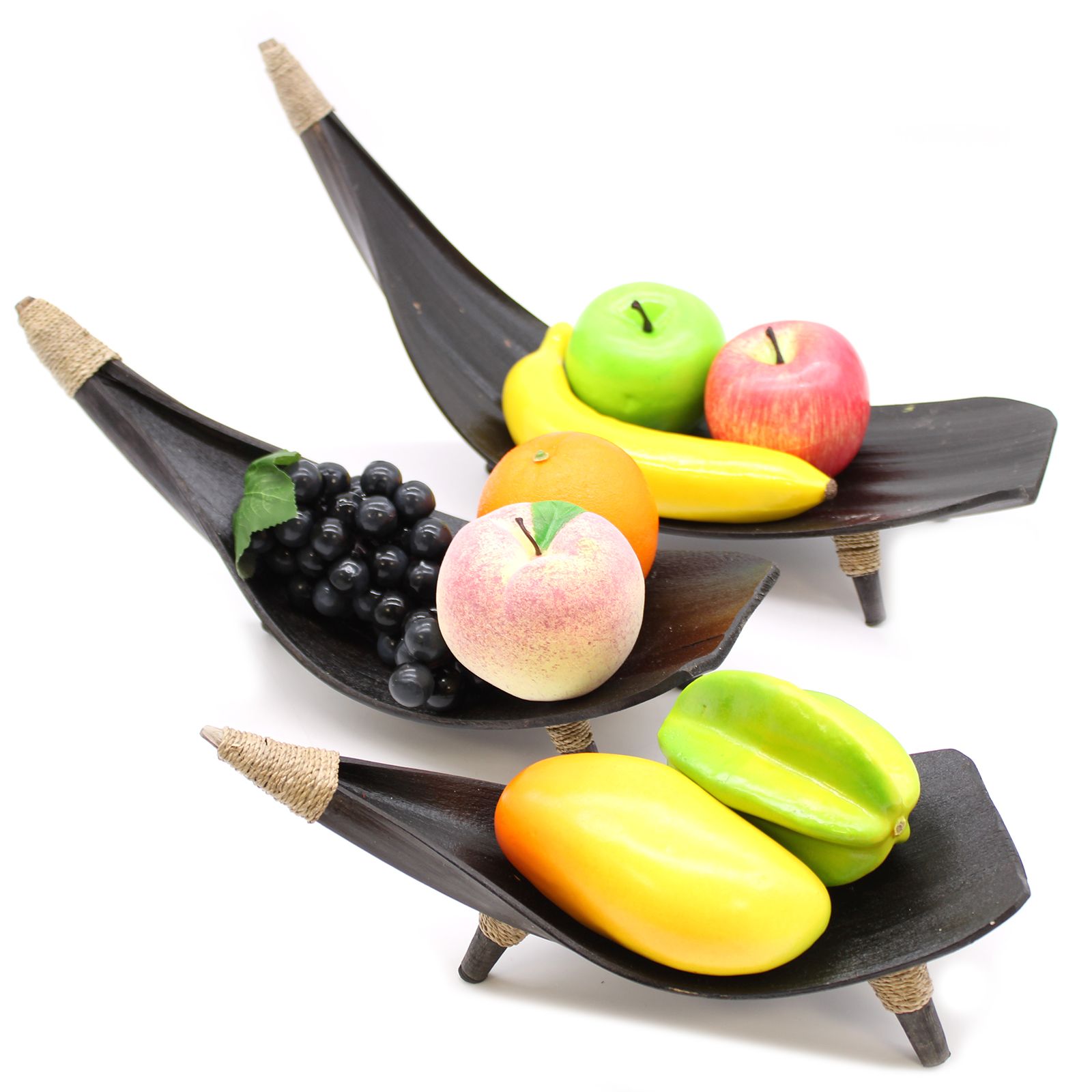 Juego de fruteros de hoja de coco - Chocolate - Imagen 5