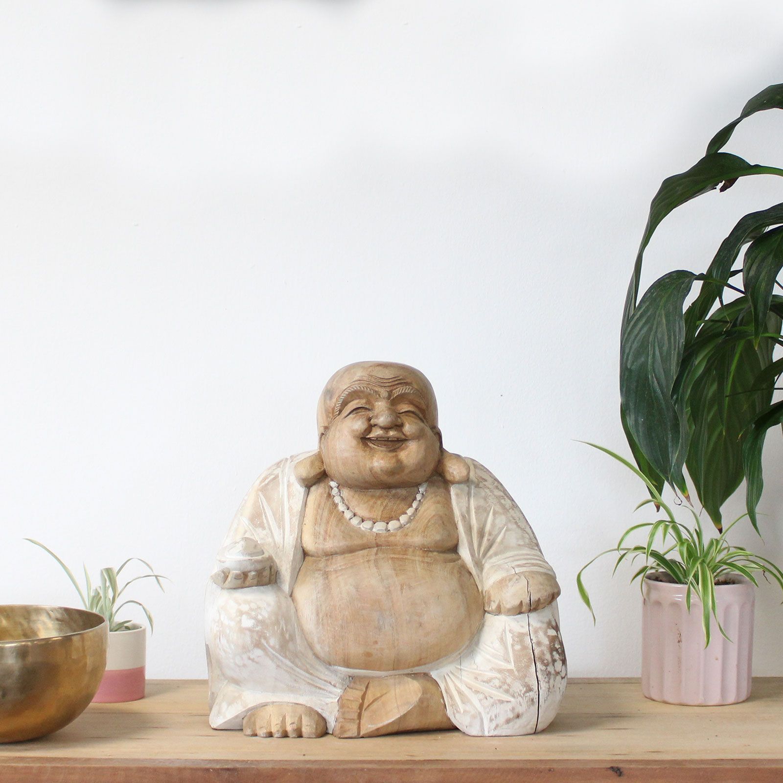 Buda Feliz - Blanqueado 30cm - Imagen 5