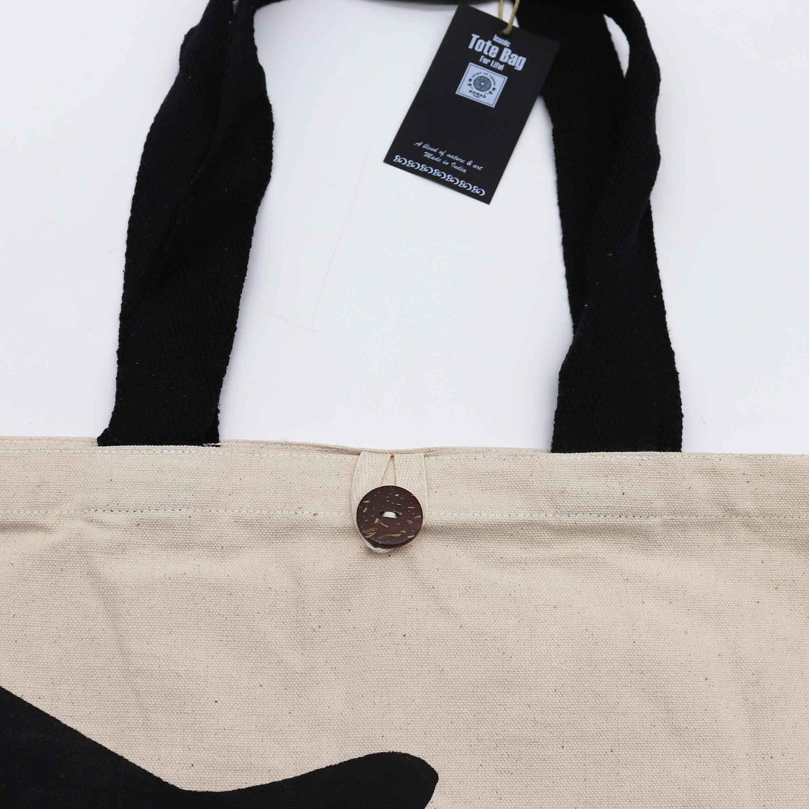 Bolso Básico Icónico - Gato negro - Natural 10 oz (36 x 43 x 10 cm) - Imagen 4