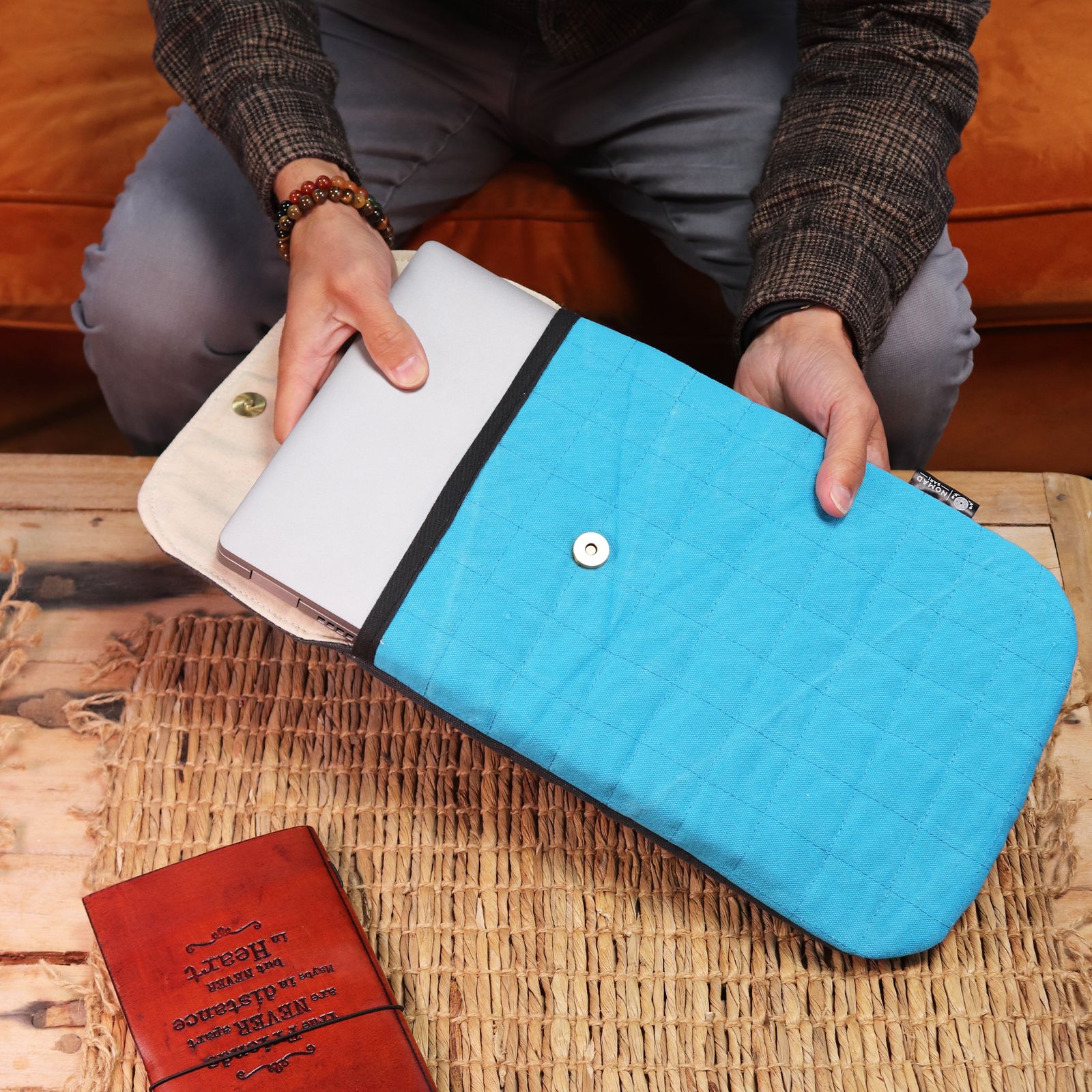 Funda acolchada para portátil de 13 pulgadas - Amarillo loco - Lavado de piedra de 14 onzas - Imagen 11