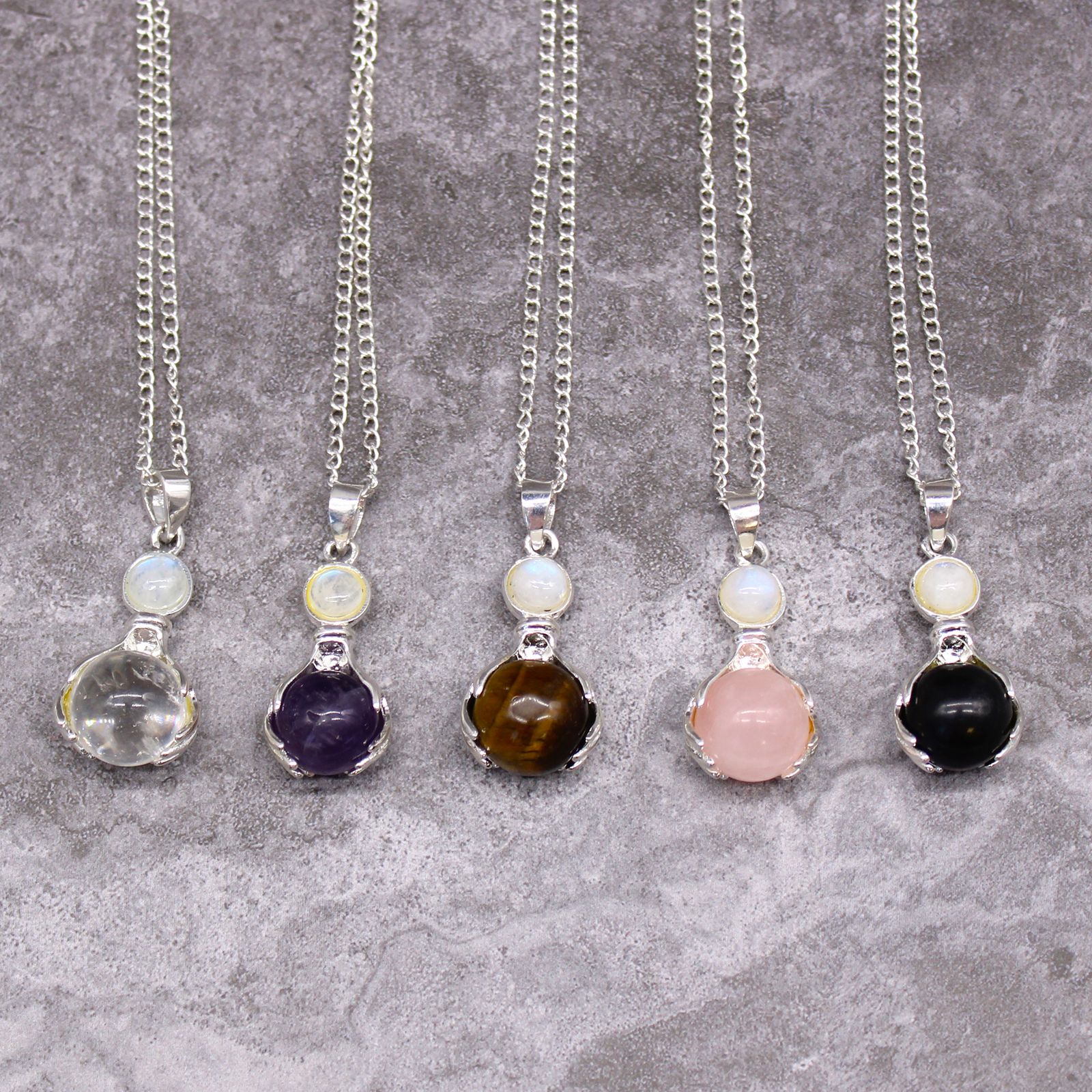 Colgante de Manos Curativas de Piedras Preciosas - Ágata Negra - Imagen 3