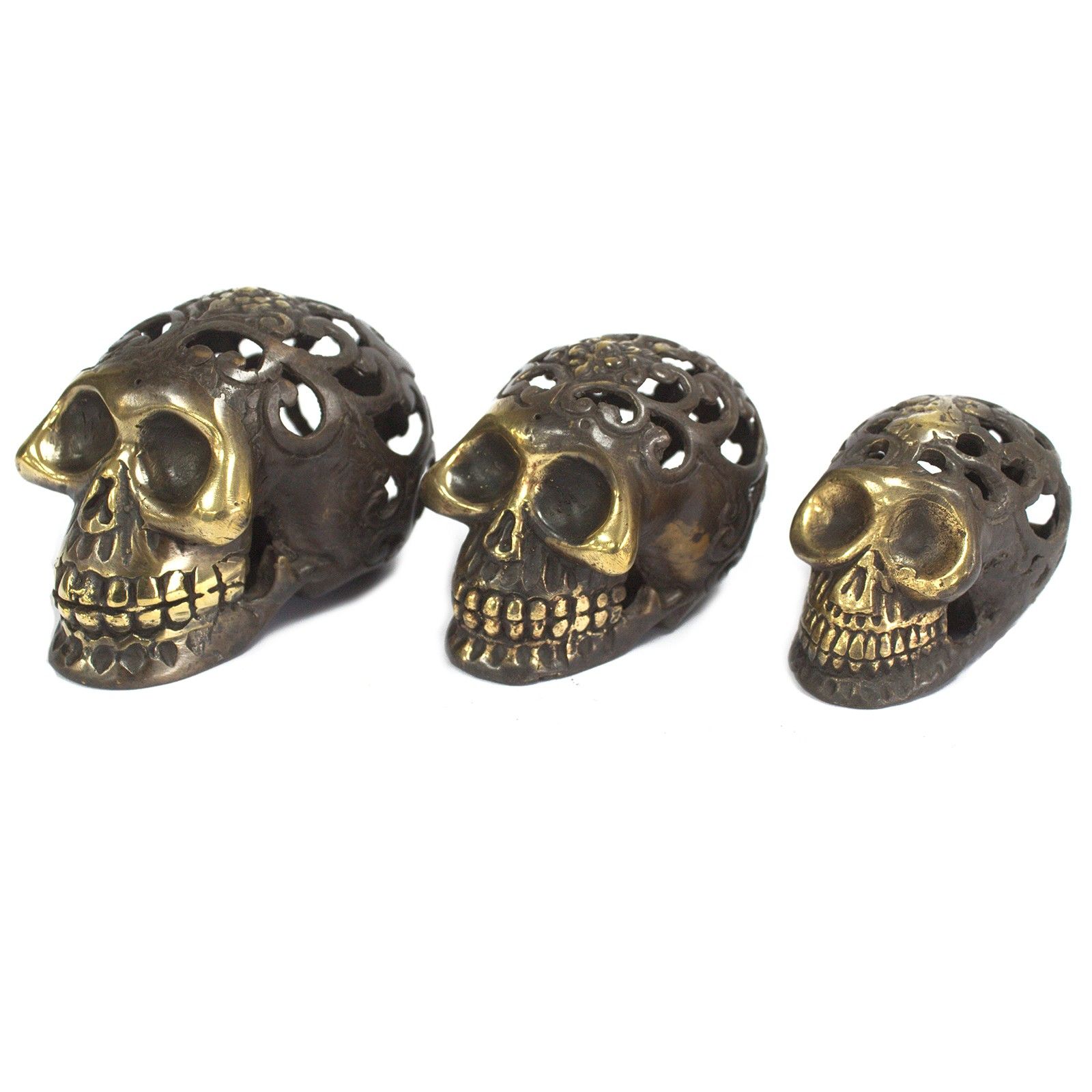 Calavera vintage de latón - Lrg - Imagen 5