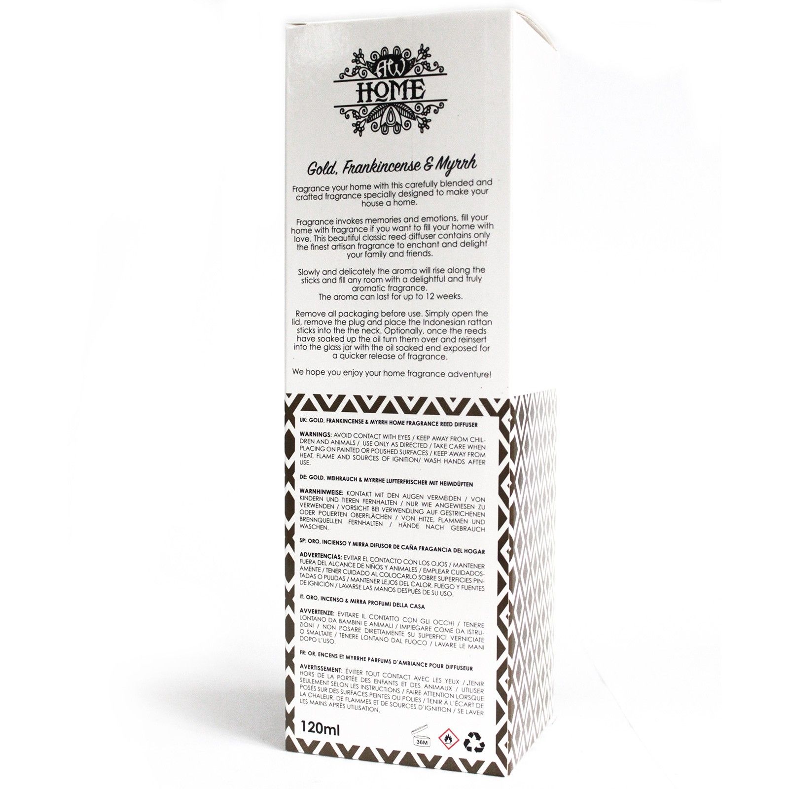 Difusor aromático 120ml - oro, incienso y mirra - Imagen 2