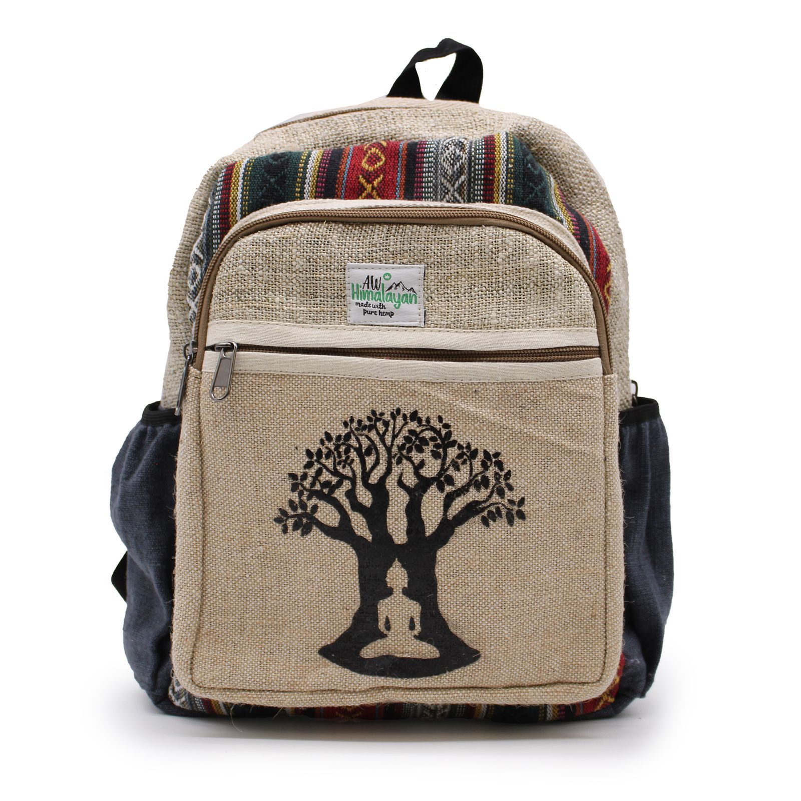 Mochila Pequeña De Cáñamo - Bohdi Tree Design - Imagen 2
