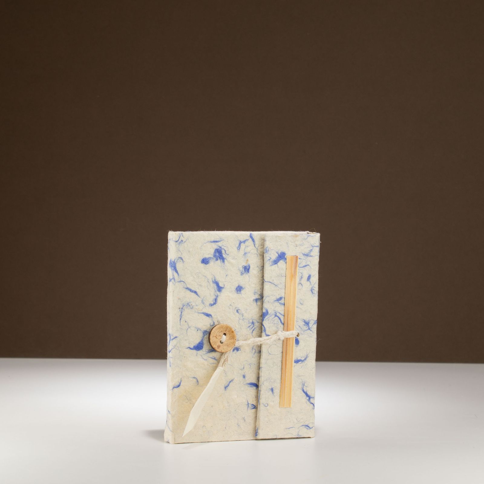 Cuaderno grande de algodón azul mixto Mini Lokta (12x8cm) 40 hojas - Imagen 4