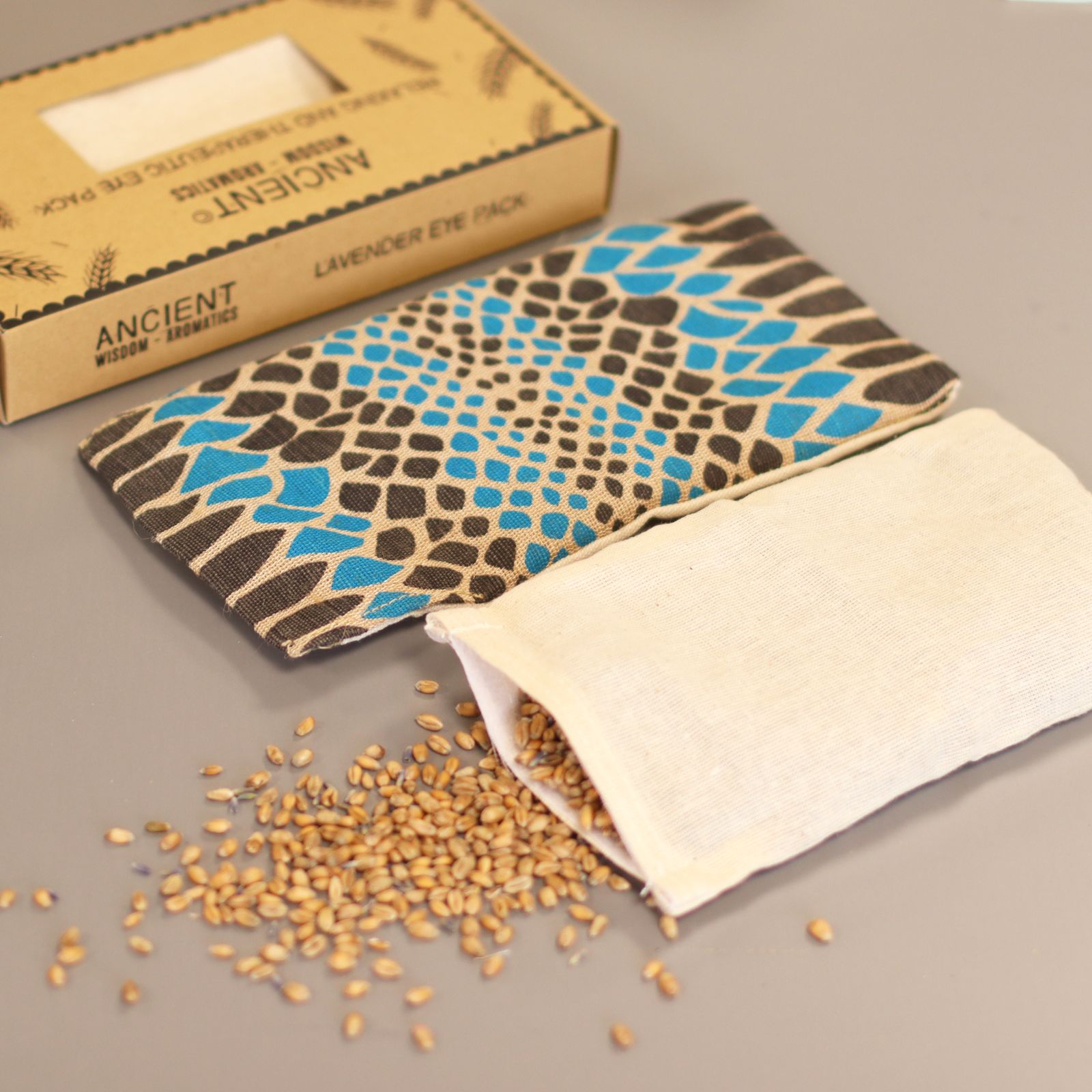 Almohada para los ojos de algodón natural lavanda y juco en caja de regalo - Víbora azul - Imagen 2