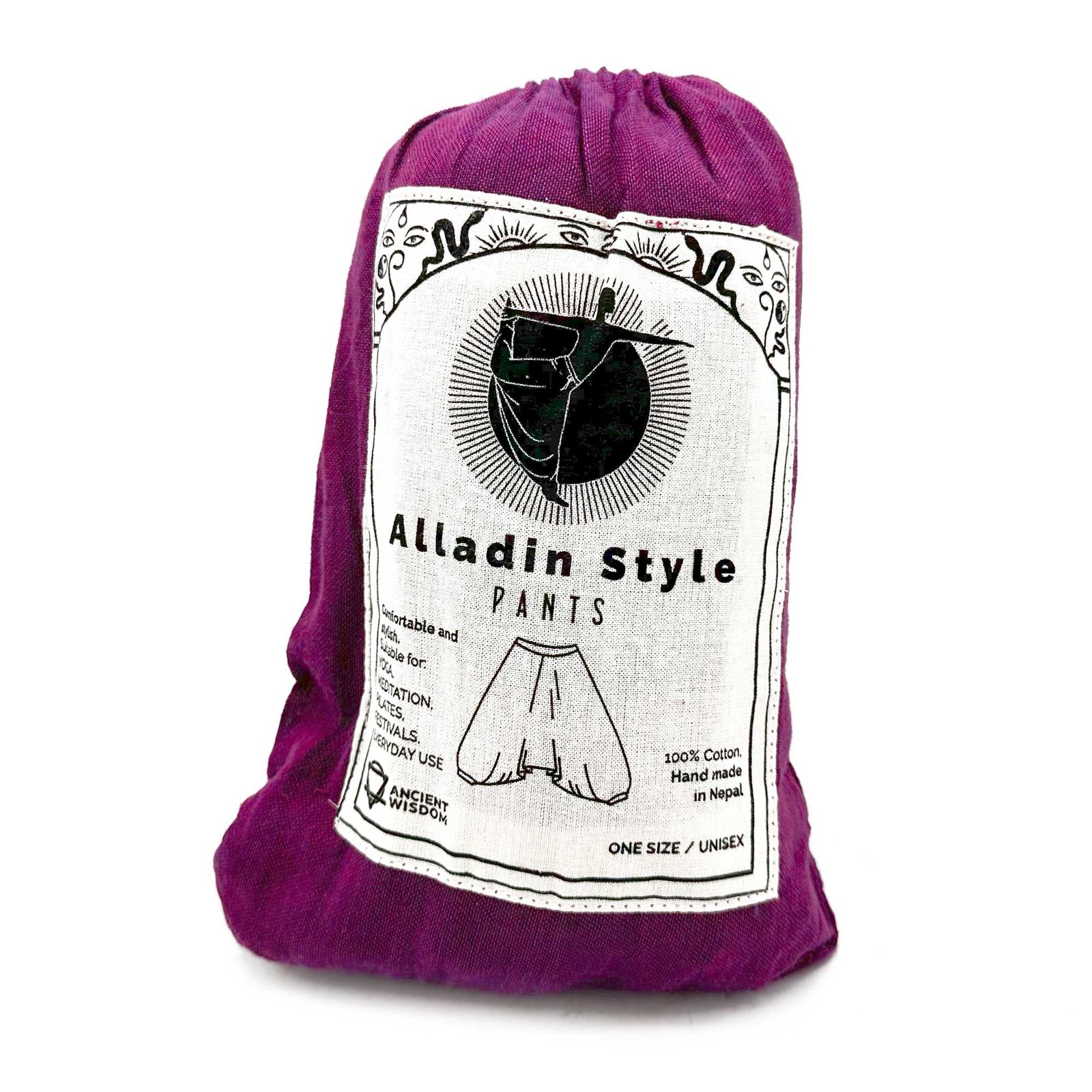 Pantalones de yoga y festivales - Aladdin Himalayan Print en morado - Imagen 2