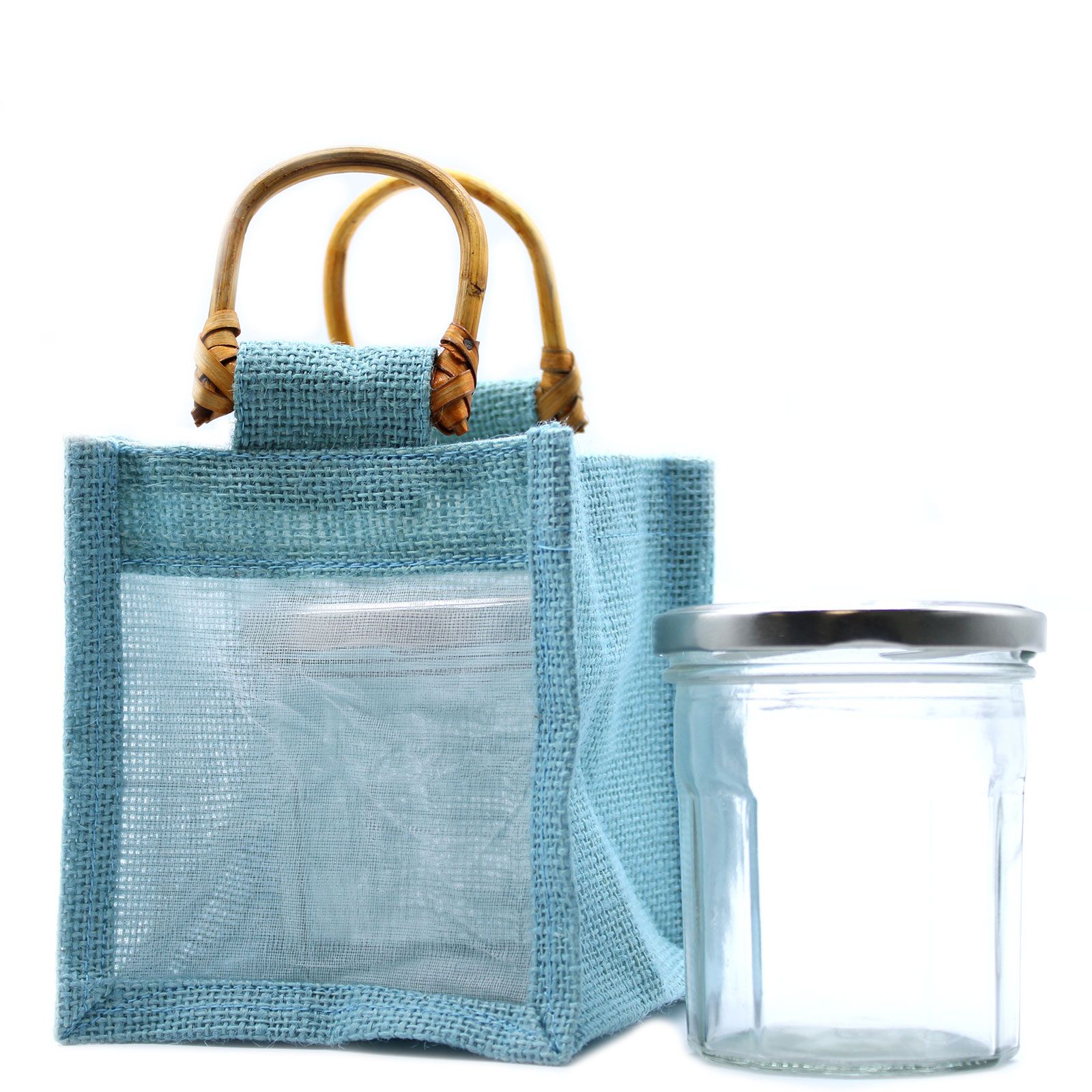 Bolsa de regalo con ventana de algodón y yute puro - 1 Venana - Imagen 3