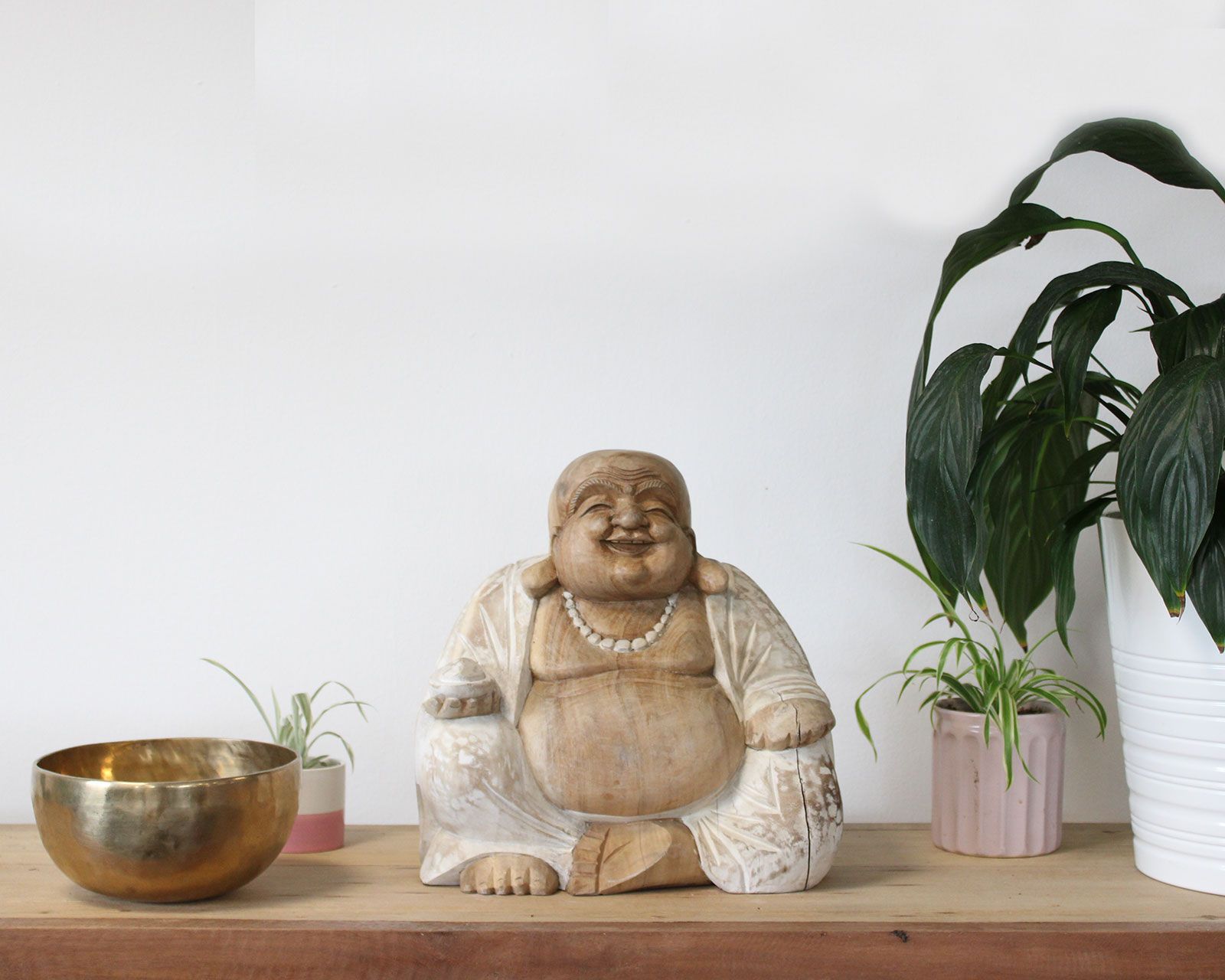 Buda Feliz - Blanqueado 30cm - Imagen 4