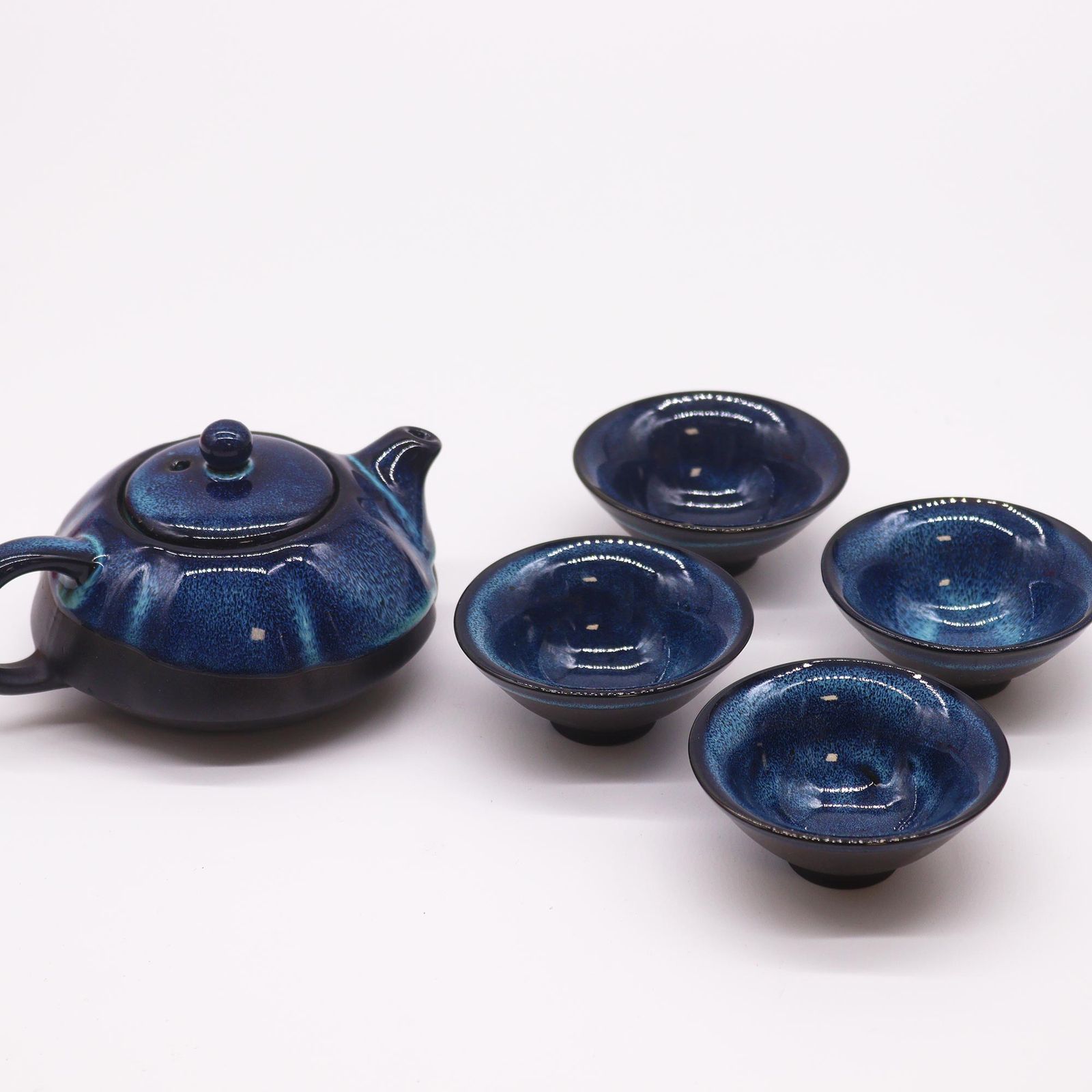 Set de Tetera - Tonos azules - Tetera & Cuatro Tazas - Imagen 3
