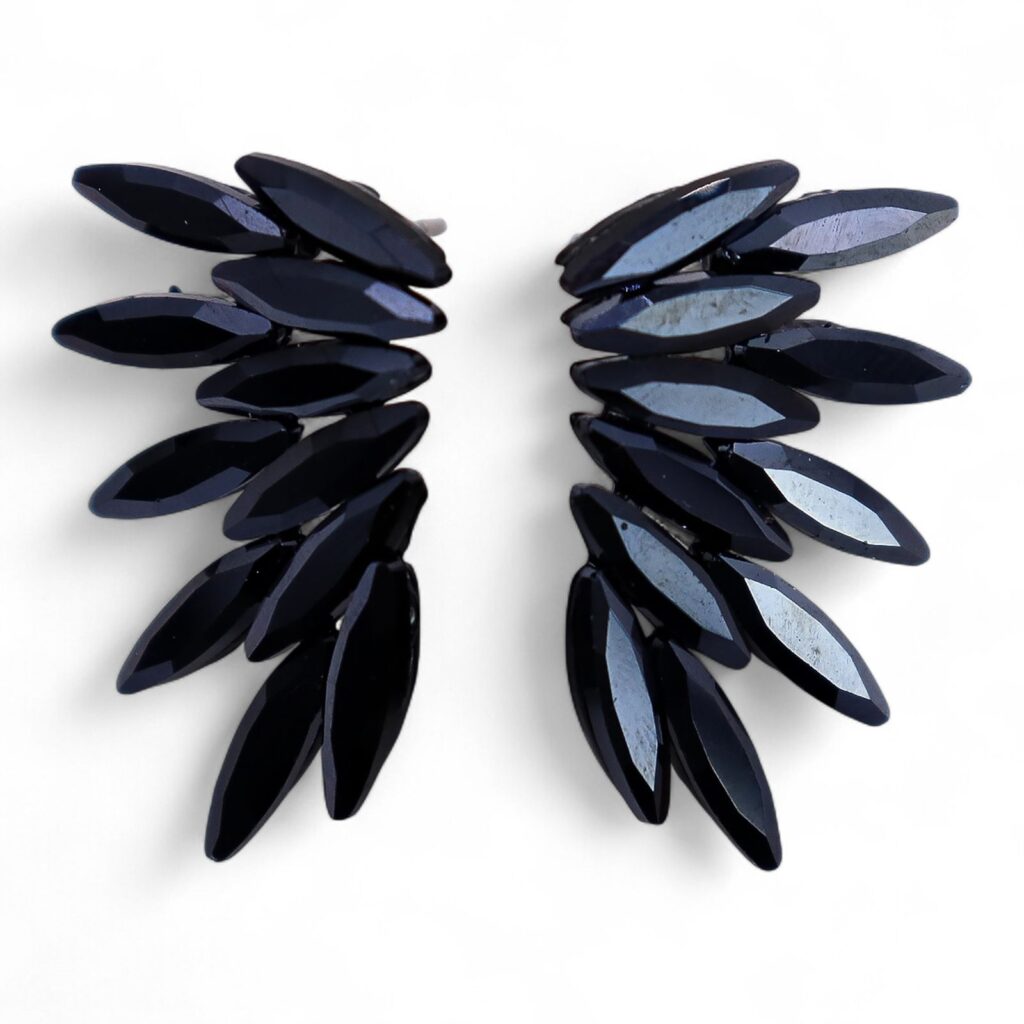 Pendientes de Cristal Vintage - Hadas - Negro Azabache