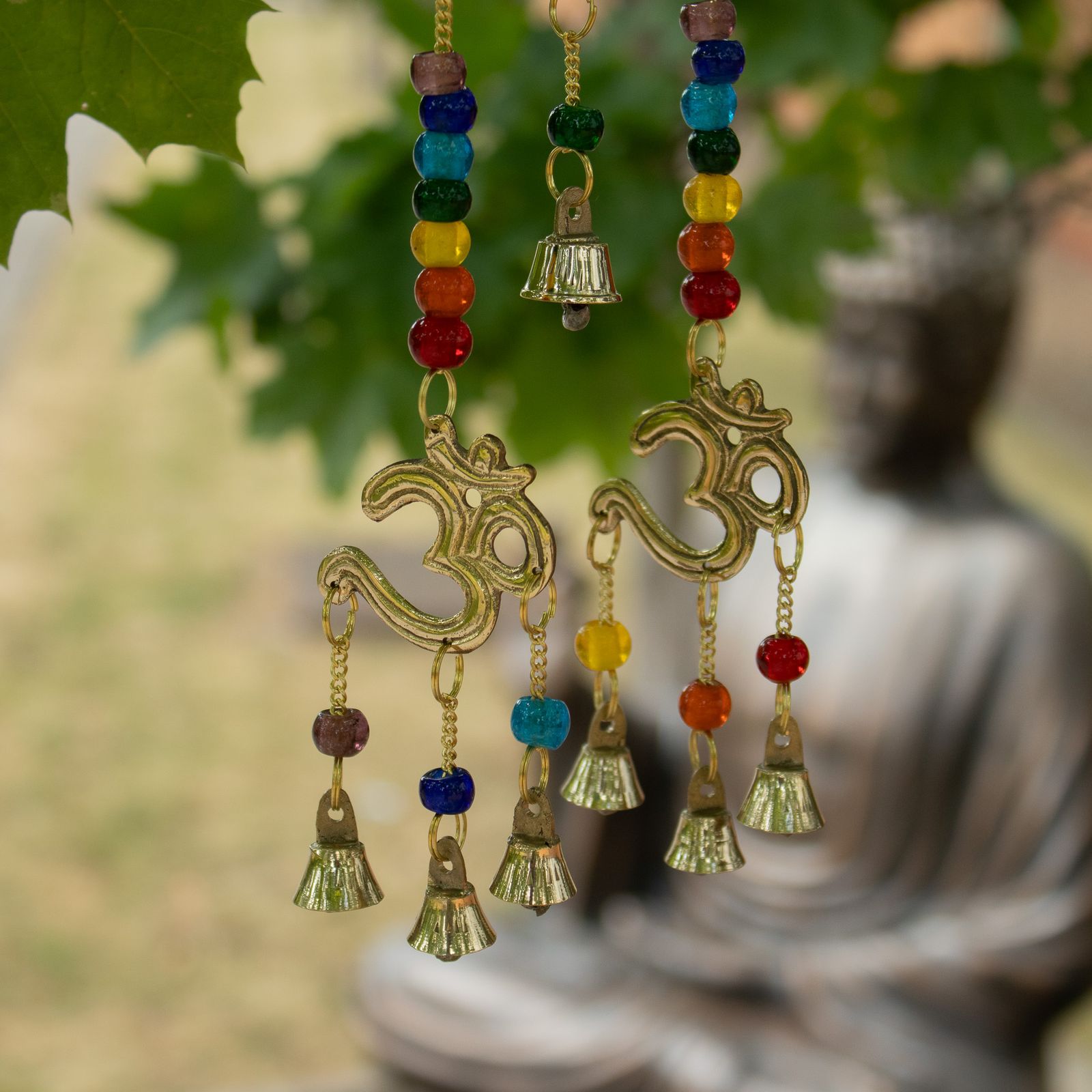 Campanas Indias - Om con Chakra - 7 Campanas - 9,5x32cm - Imagen 6