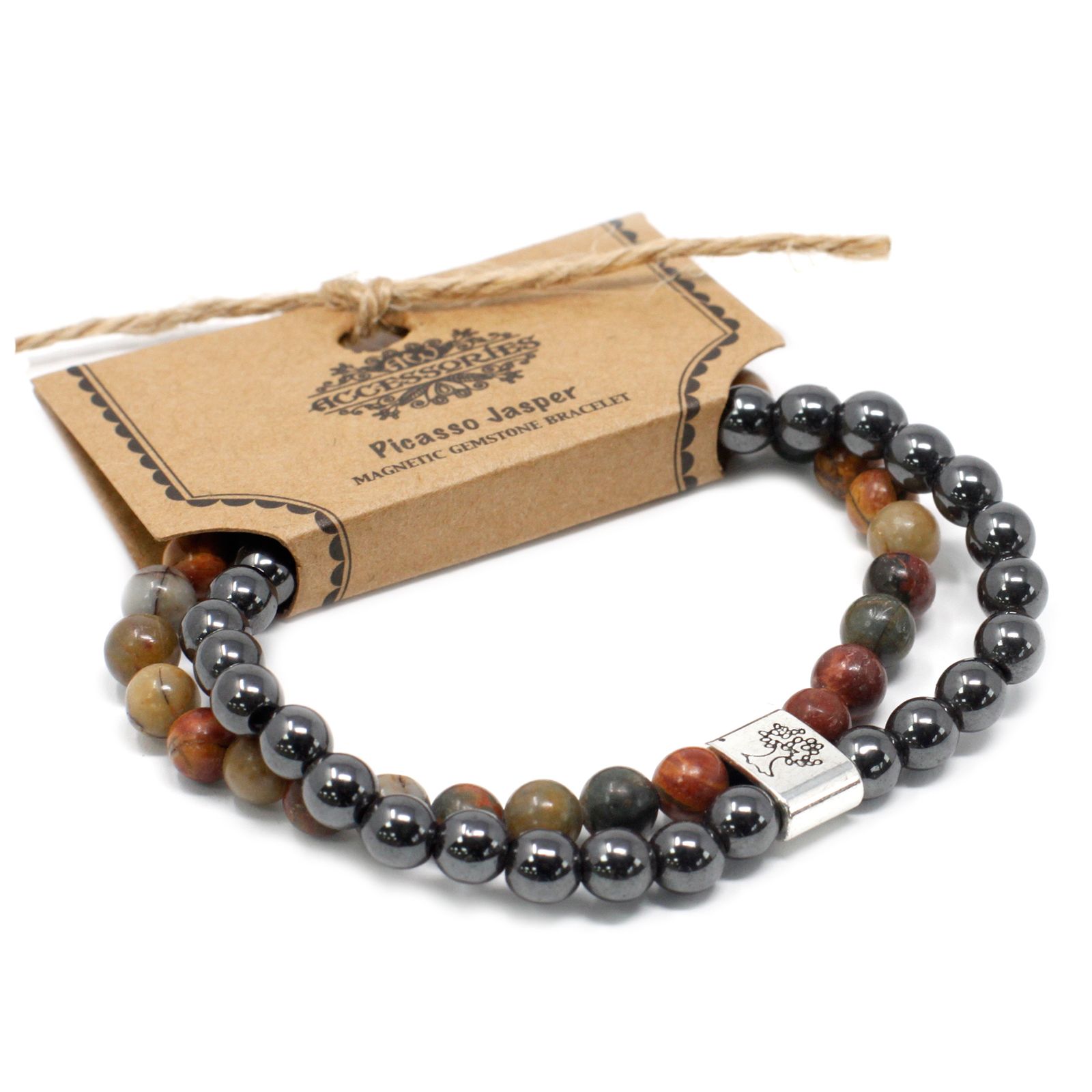 Pulsera de Piedras Preciosas Magnéticas - Jaspe Picasso - Imagen 6