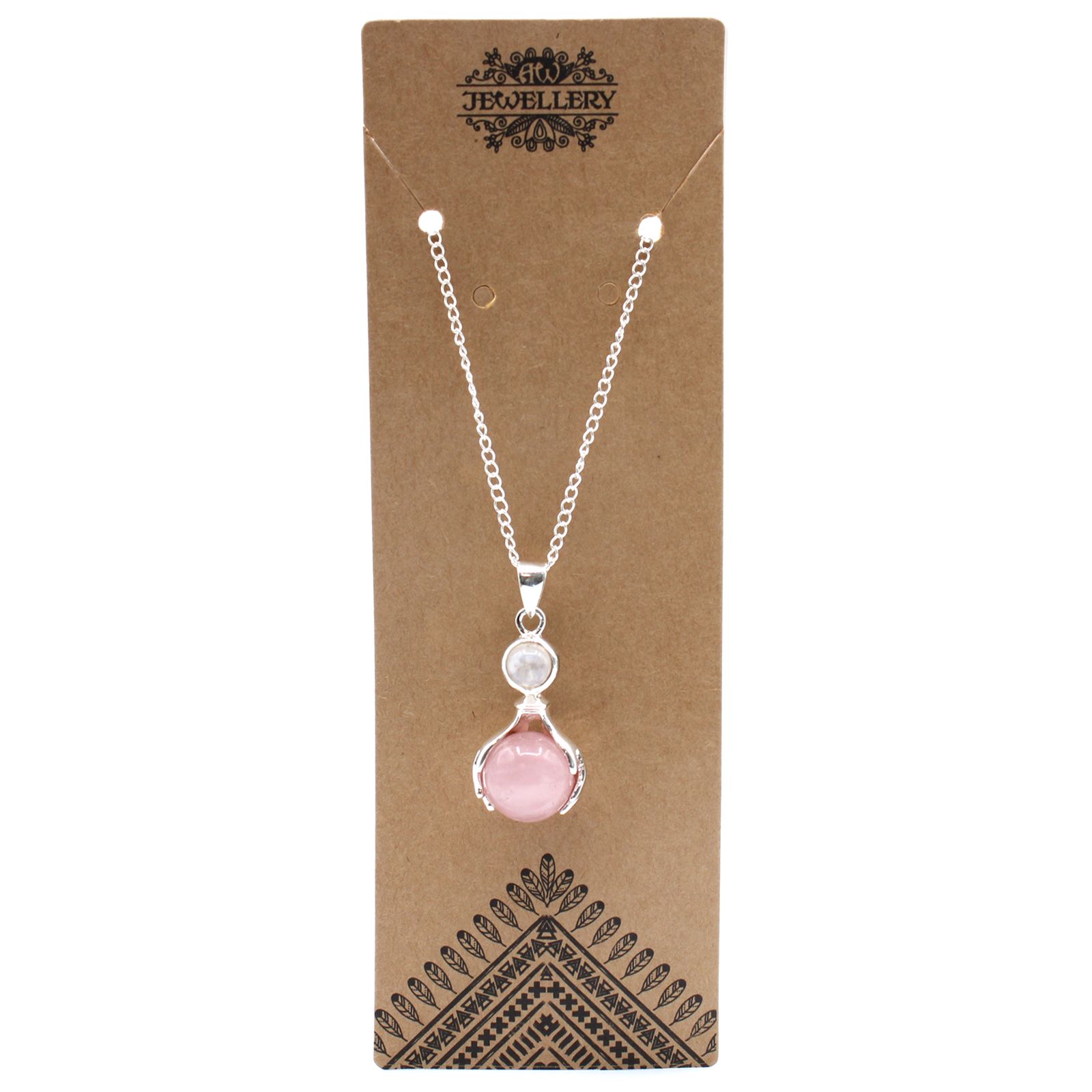 Colgante de Manos Curativas de Piedras Preciosas - Cuarzo Rosa - Imagen 2