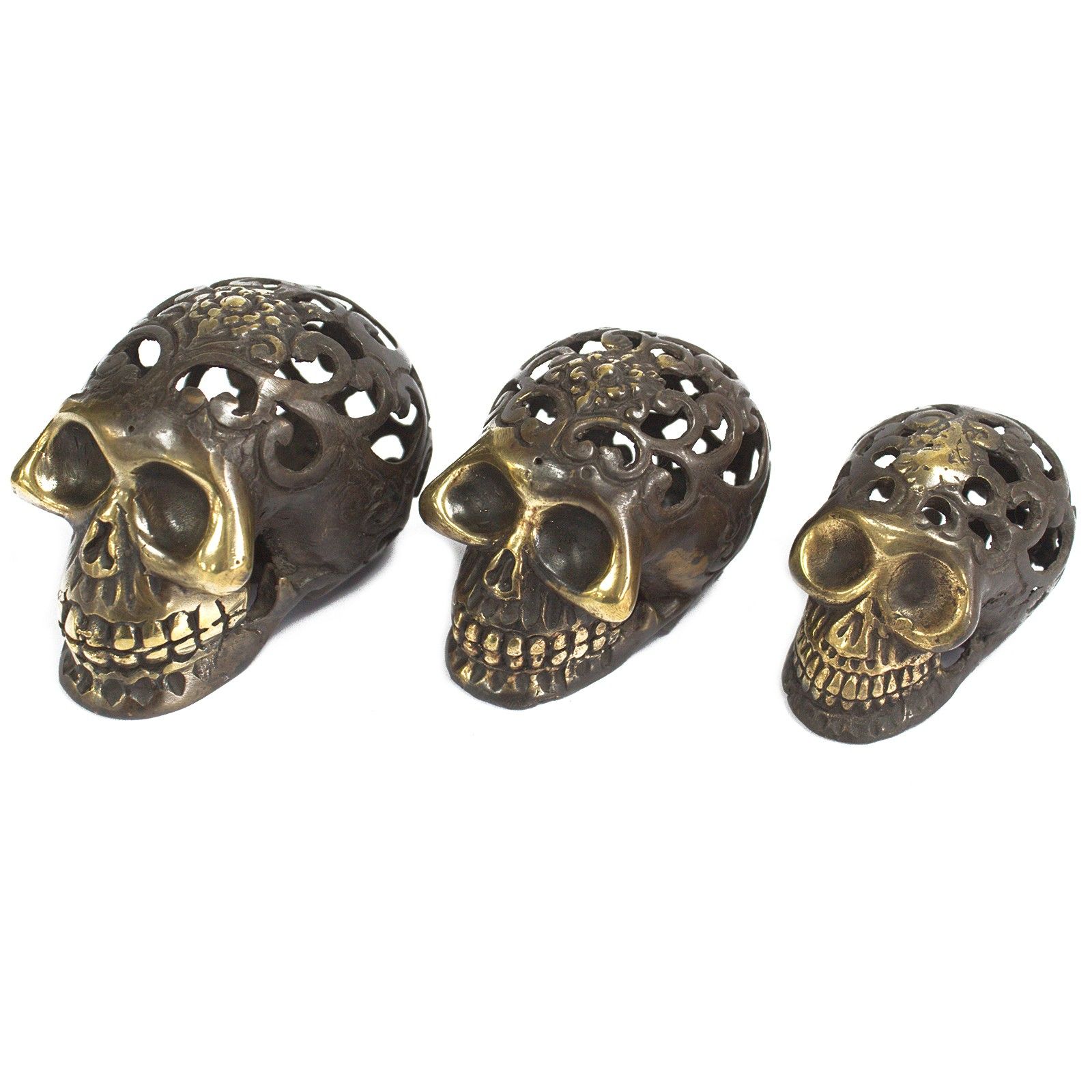 Calavera vintage de latón - Lrg - Imagen 4