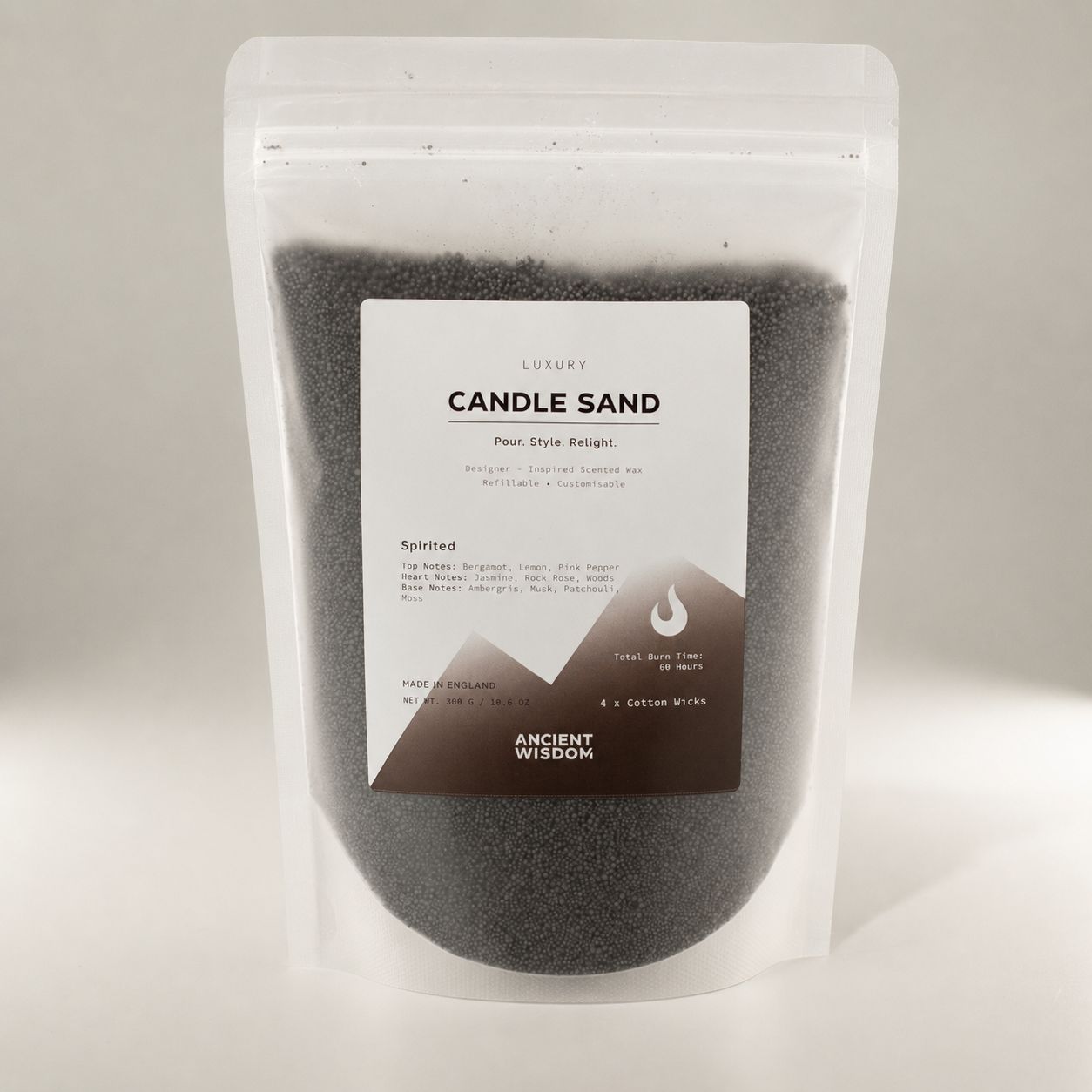 Vela perfumada Arena - Negro - con carácter - 300 g - Imagen 3