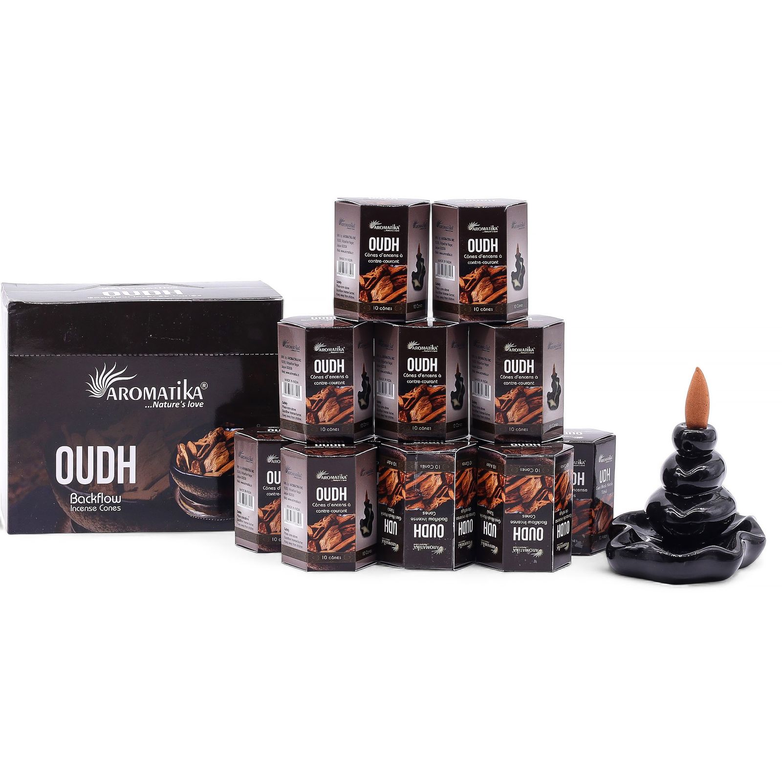 Paquete de 10 Incienso Masala Backflow - Oudh