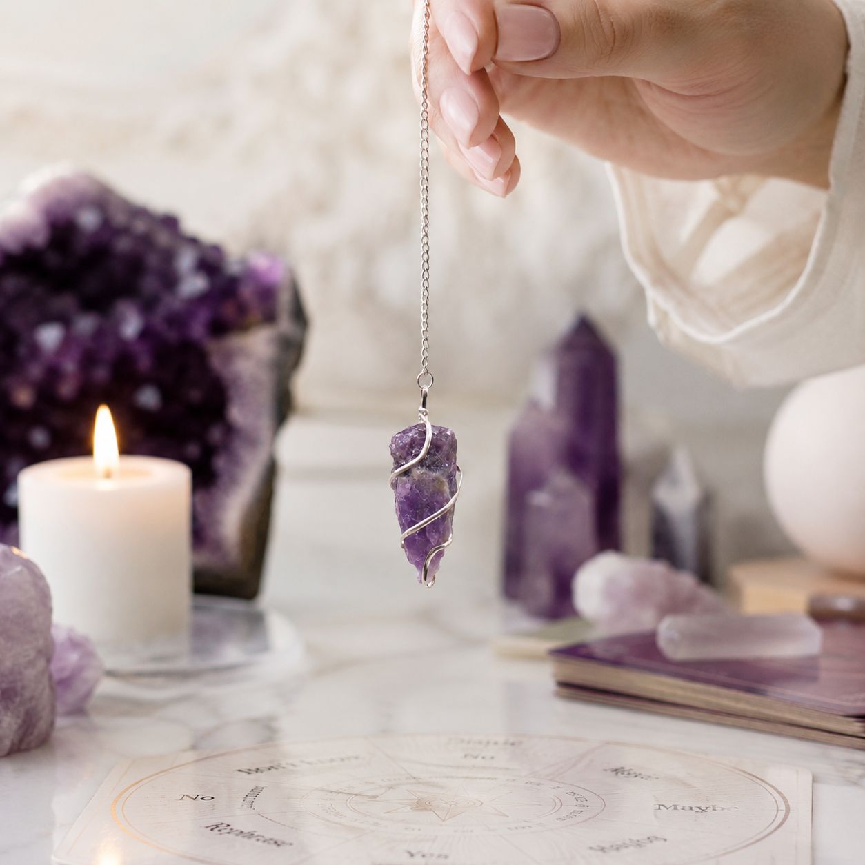 Raw Gemstone Pendulum - Amethyst - Imagen 2