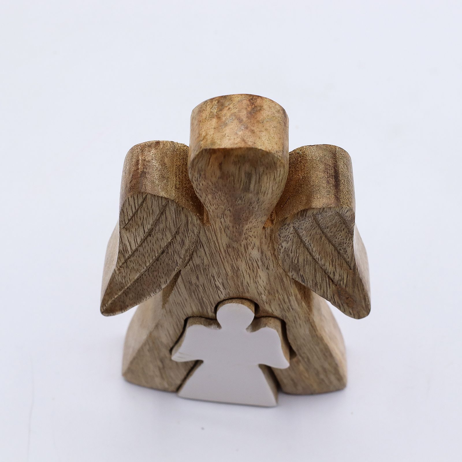 Ángel de Madera de Mango dentro de Ángel - Esmalte Blanco - 15 cm - Imagen 6
